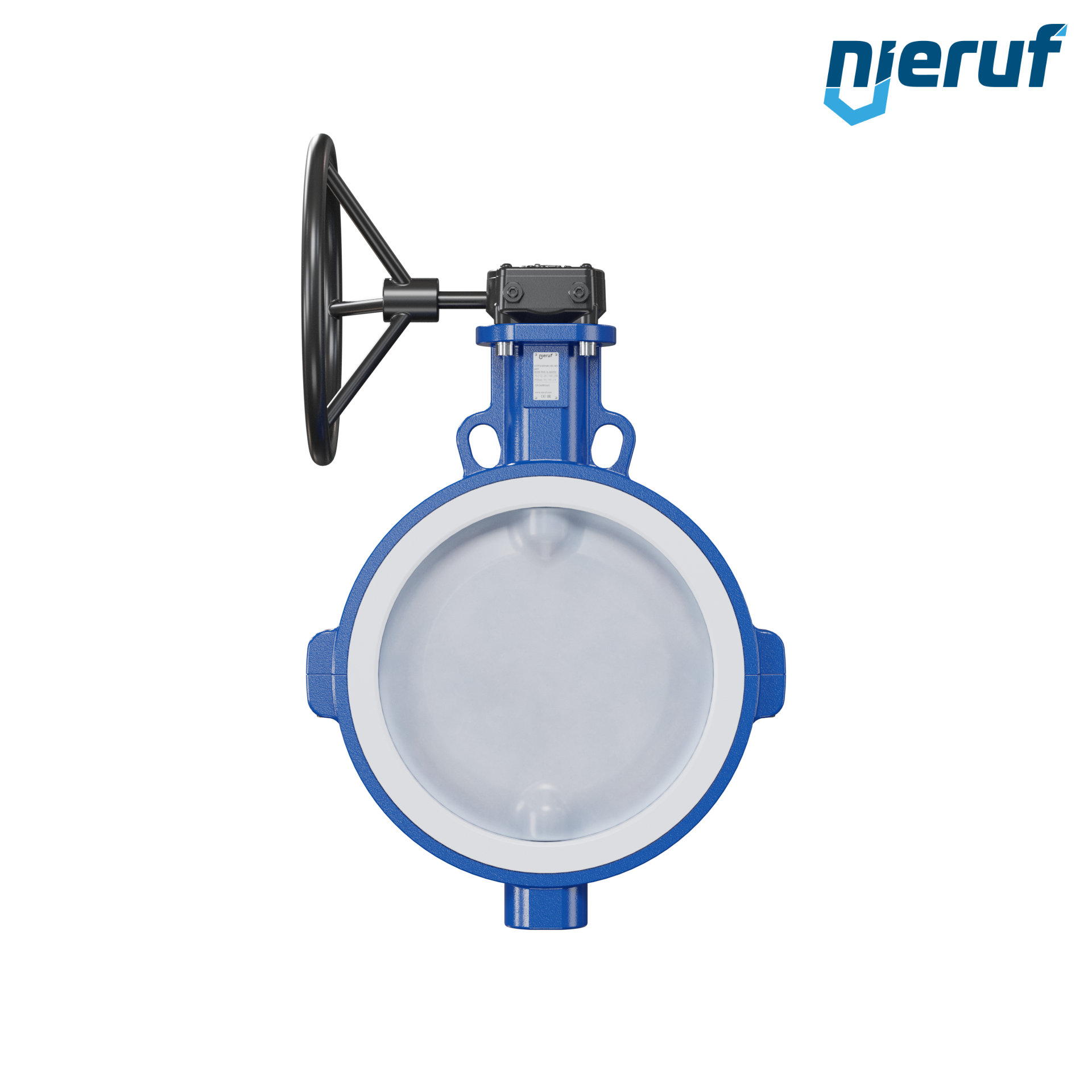 valvola a farfalla PFA PTFE AK09 DN300 PN10-PN16 volantino manuale inserto in FKM