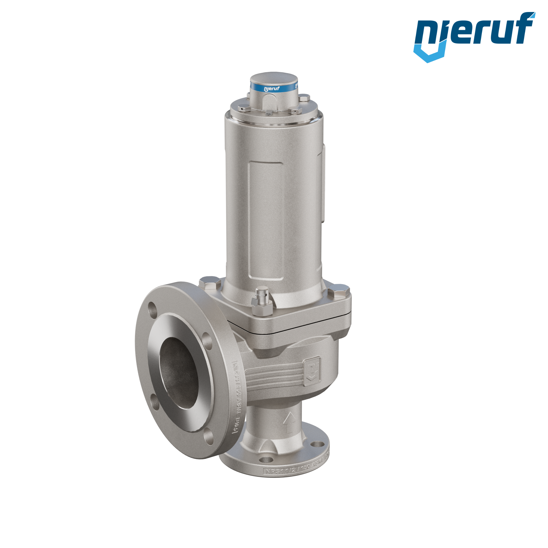 valvola di sicurezza flangiata ASME fluidi liquidi a tenuta di gas ANSI 150 DN40 1 1/2" x 3" SF07, acciaio, FFKM, senza dispositivo di sollevamento