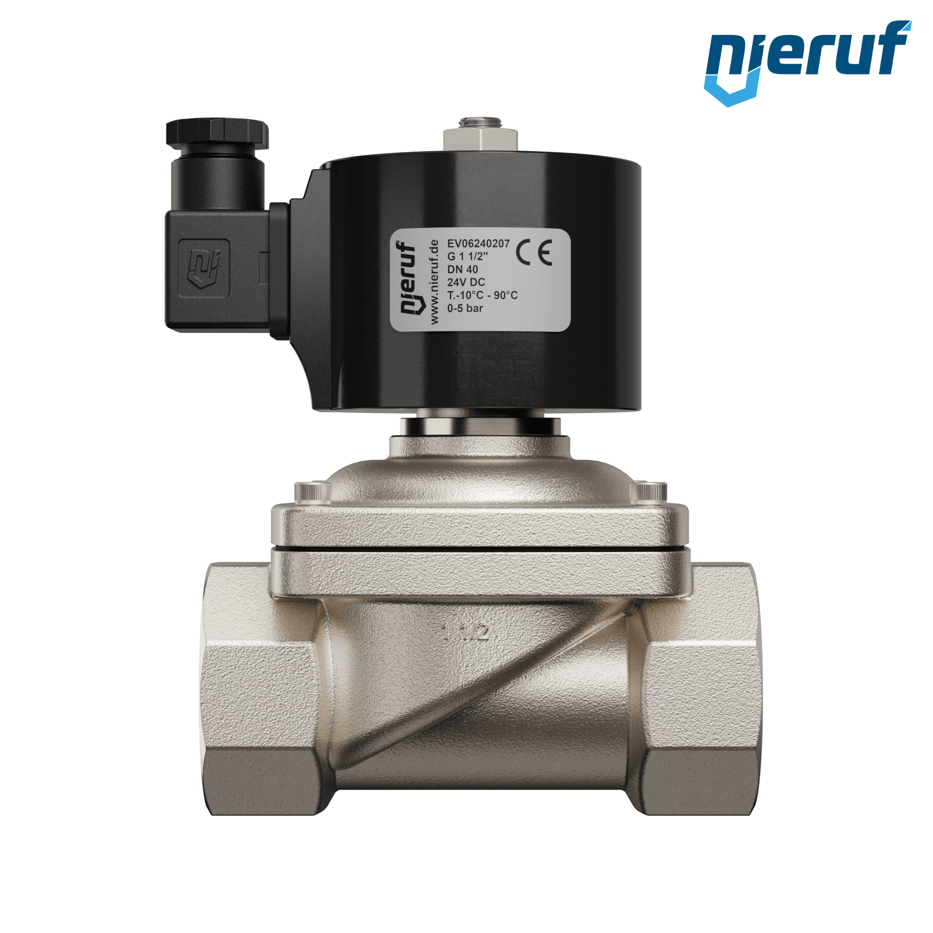 elettrovalvola per il vuoto G 1 1/2" pollici acciaio inossidabile EV06 NBR 24V DC