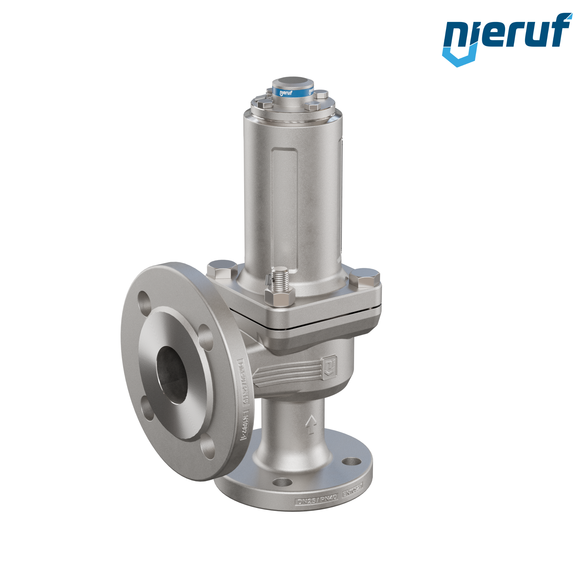valvola di sicurezza flangiata DN25/DN40 SF04, acciaio inox 1.4408 PTFE, senza dispositivo di sollevamento
