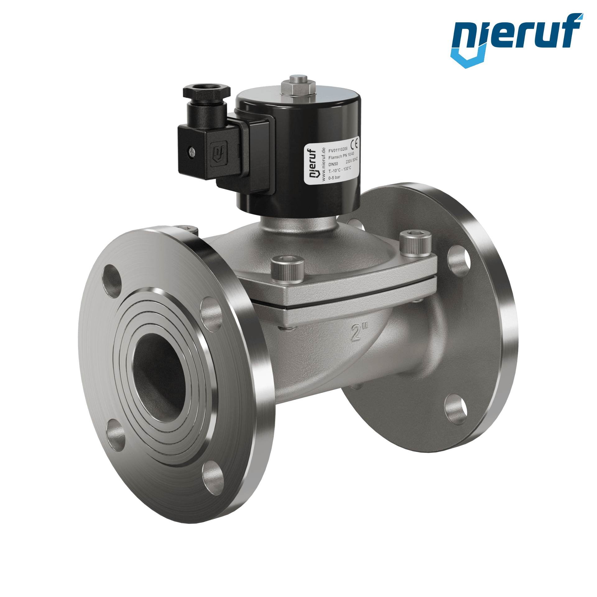 elettrovalvola per il vuoto con flangia DN50 acciaio inossidabile FV01 EPDM 230V 50Hz
