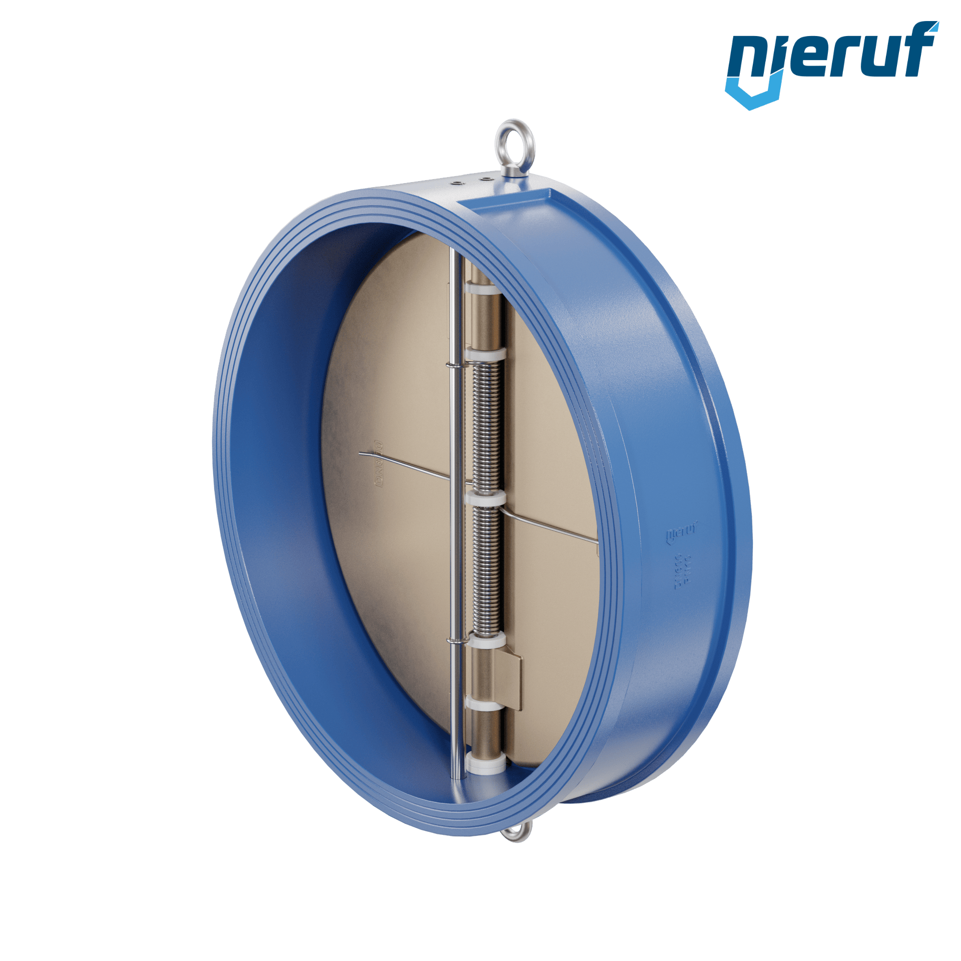 valvola di ritegno a doppio battente DN600 ANSI150 DR04 ANSI 150 GGG40 con rivestimento epossidico blu 180µm  EPDM