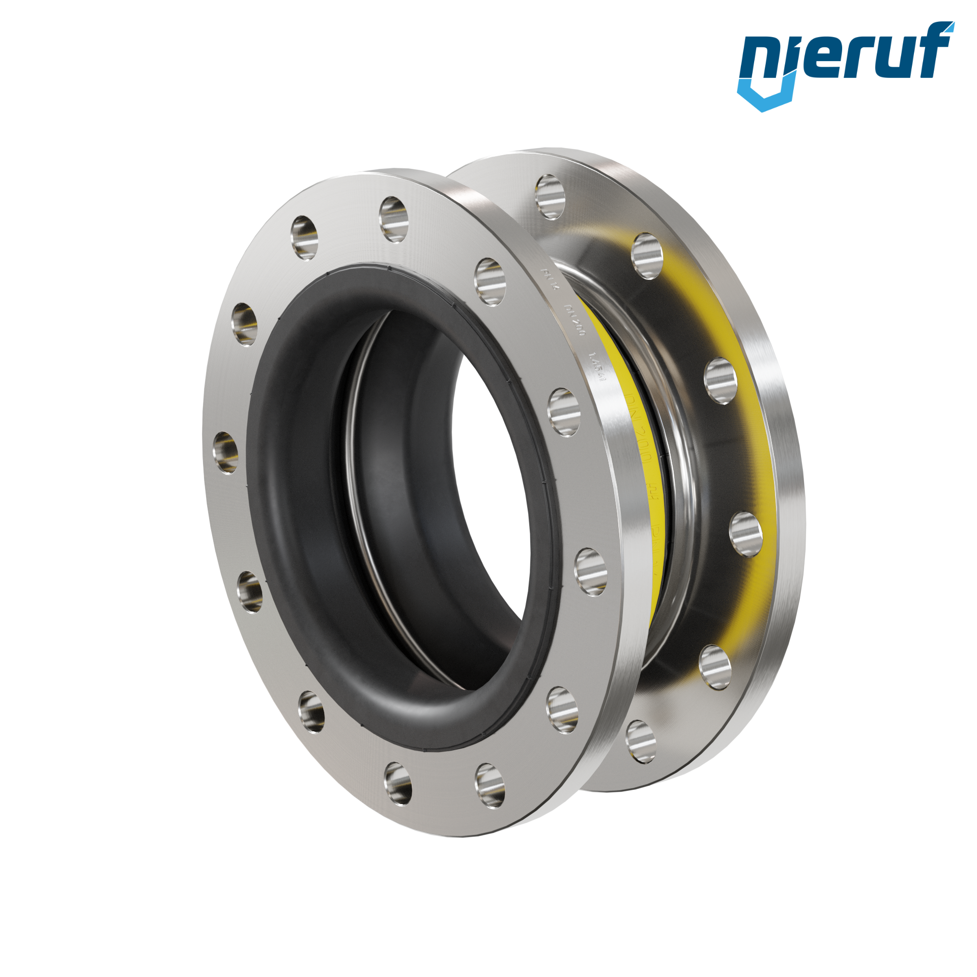 Compensatore o-ring di supporto per il vuoto DN200 PN16 versione KP04 flange in acciaio inox NBR