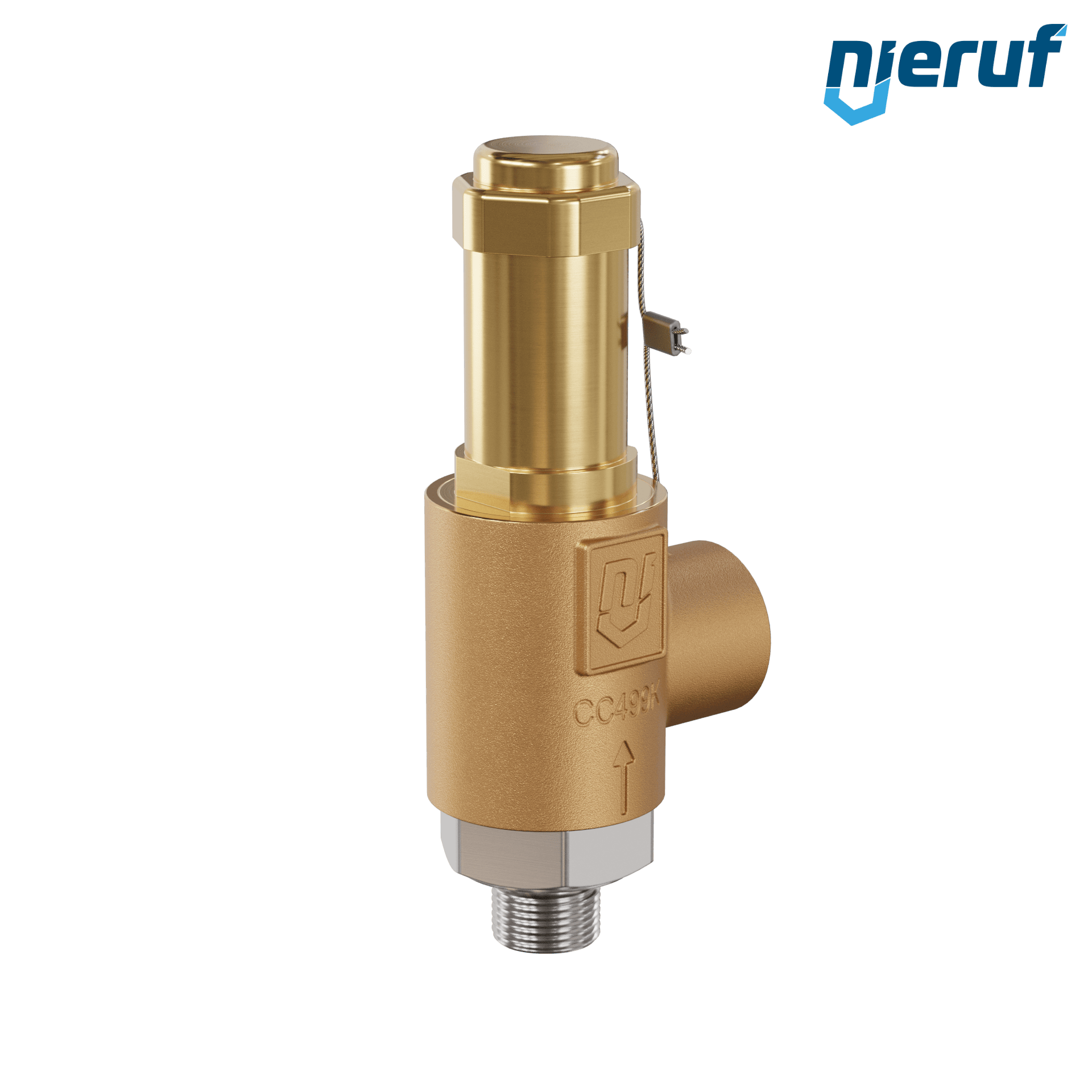valvola di sicurezza ottone rosso SV19 DN10 3/8 M x 1/2 F a tenuta di gas senza dispositivo di sollevamento PTFE