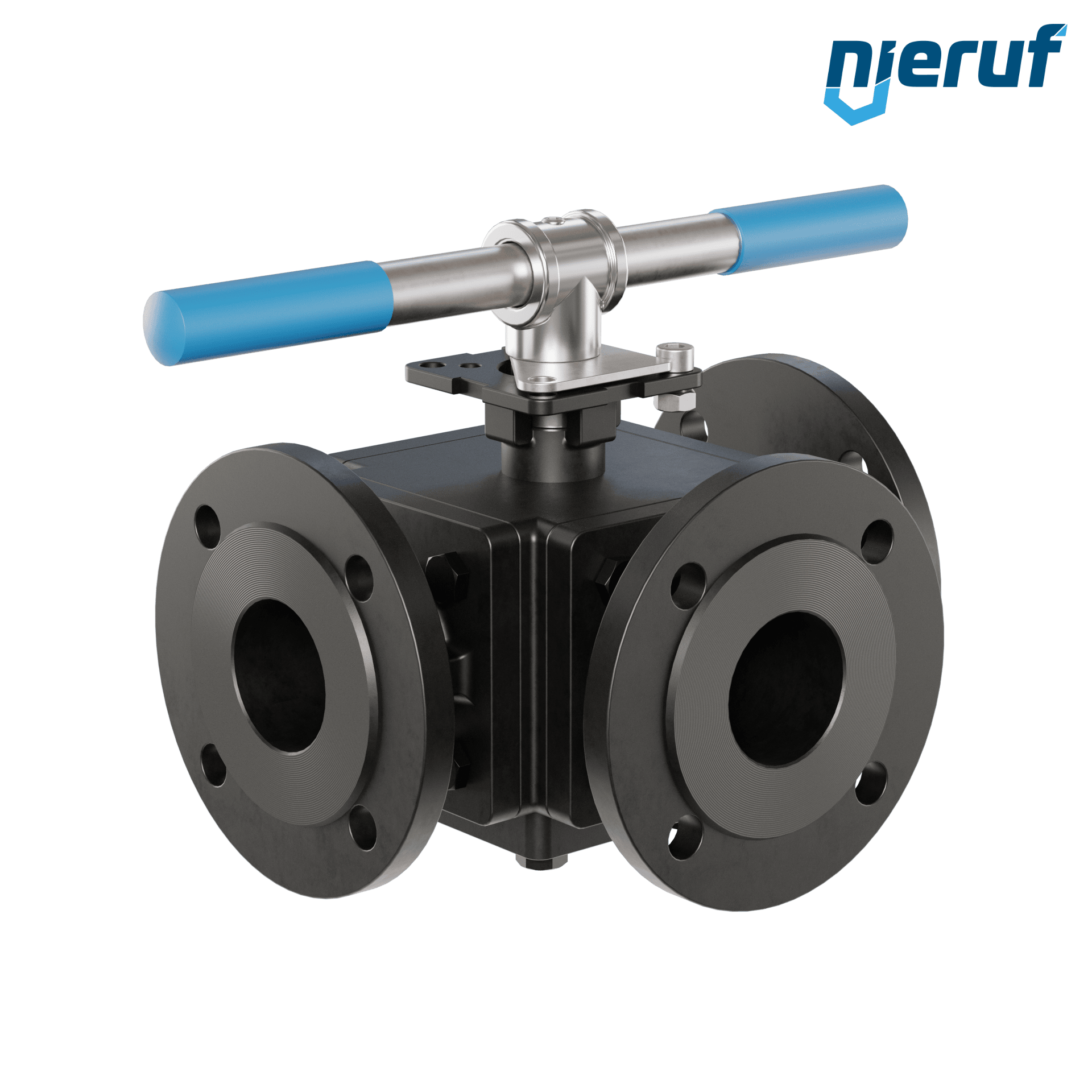 valvola a sfera flangiata a tre vie DN65 FK08 incavo a forma di T in acciaio fuso 1.0619