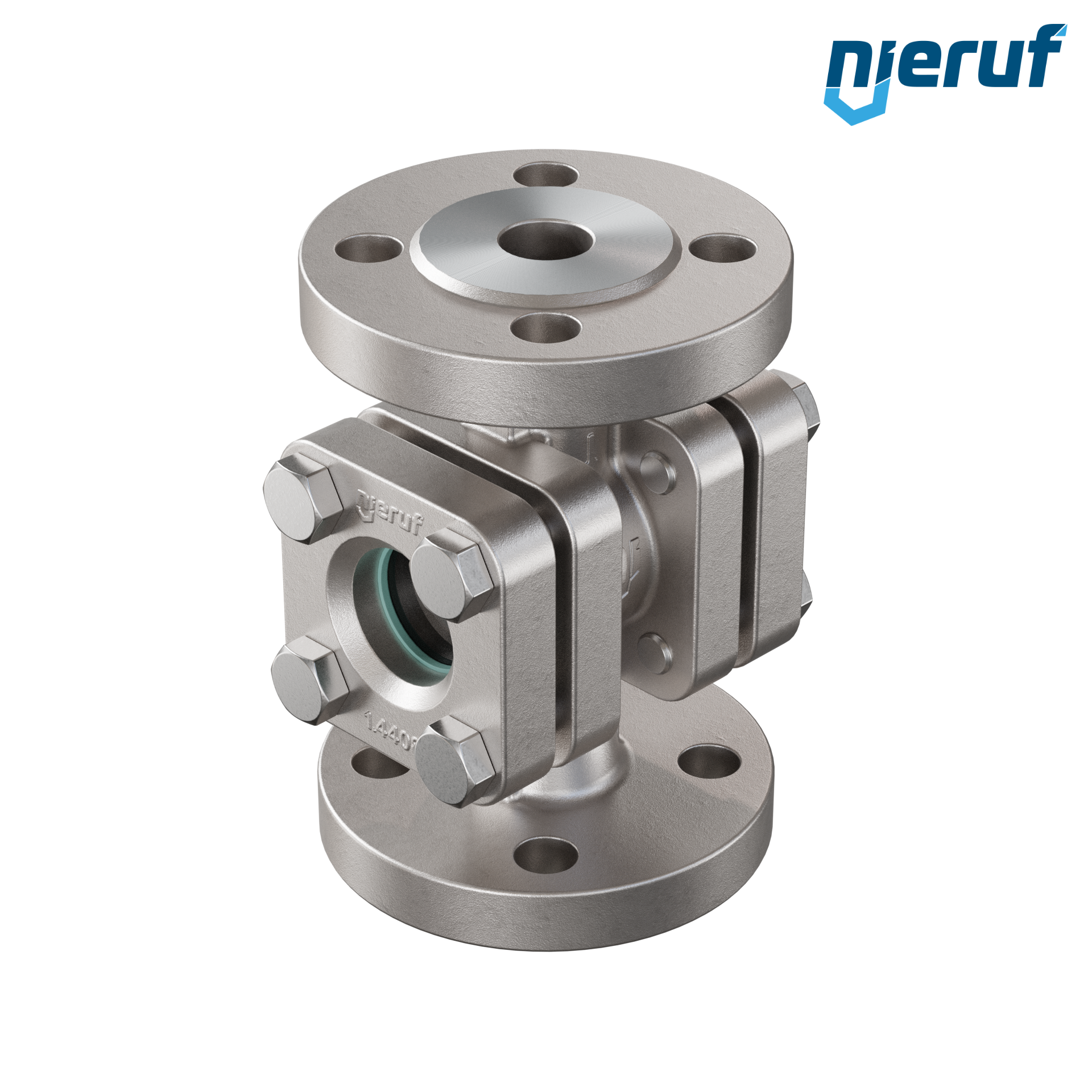 Specola visiva flangiata DN20 - 3/4" pollici acciaio inossidabile AISI 316 flangia ANSI 300 vetro borosilicato versione con rotore in PTFE