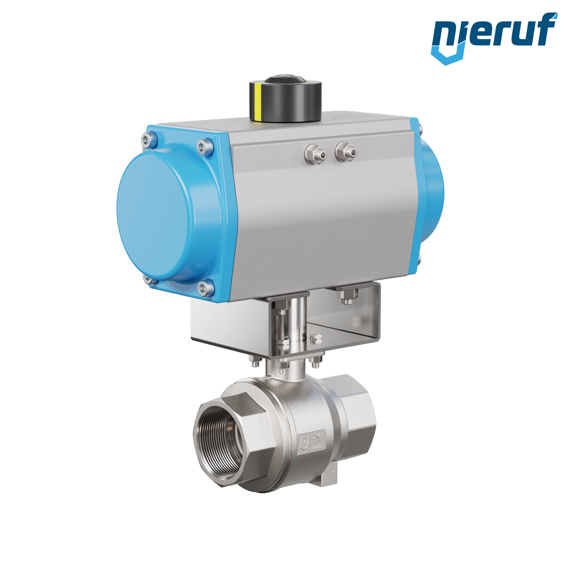 valvola a sfera con attuatore pneumatico DN50 - 2" pollici acciaio inossidabile azionamento rotativo a effetto semplice apertura a molla PK02 DVGW W