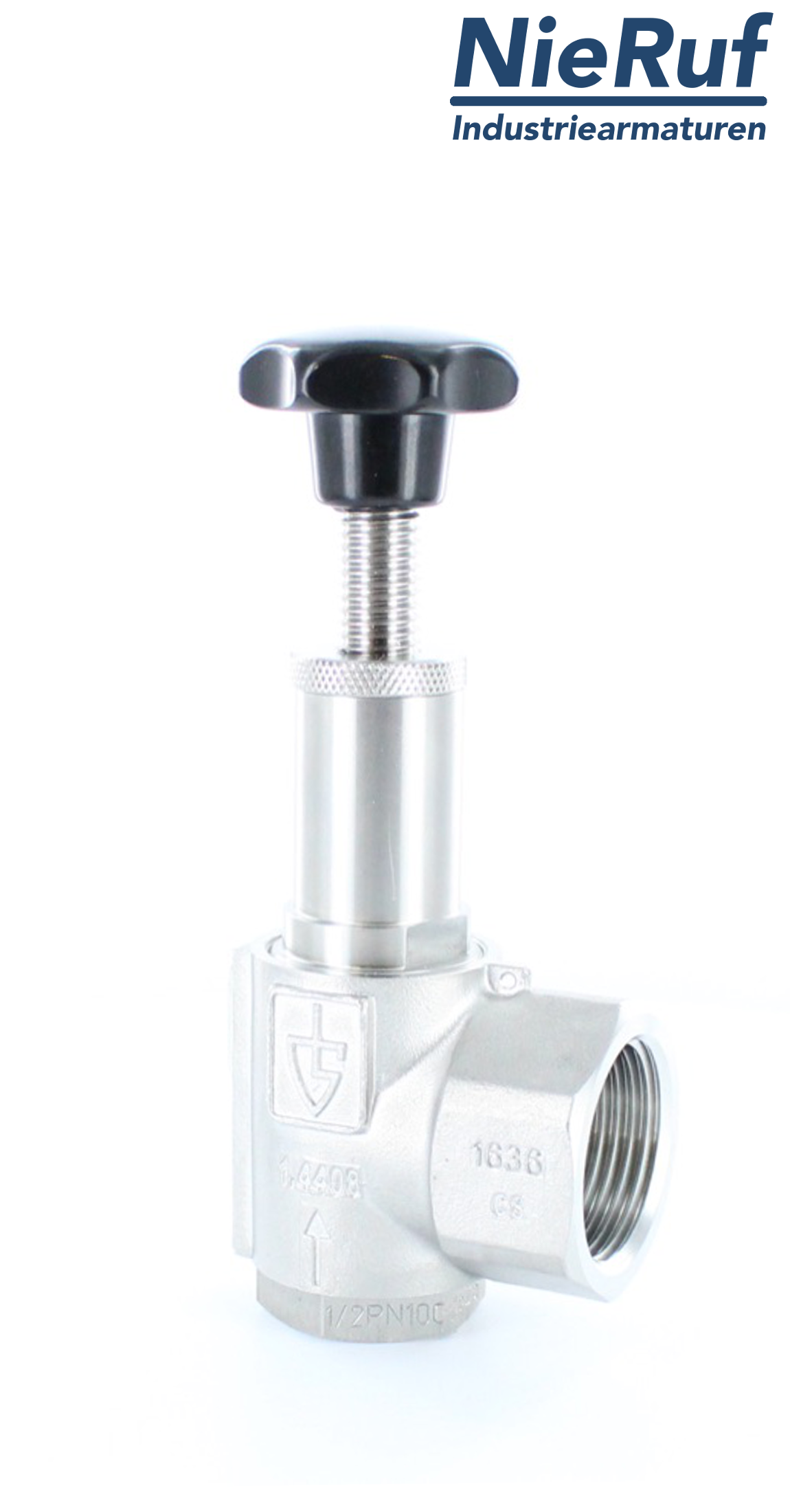 angle-type overflow valve 3/4" inch fm UV15 stainless steel 5,4 - 10,0 bar