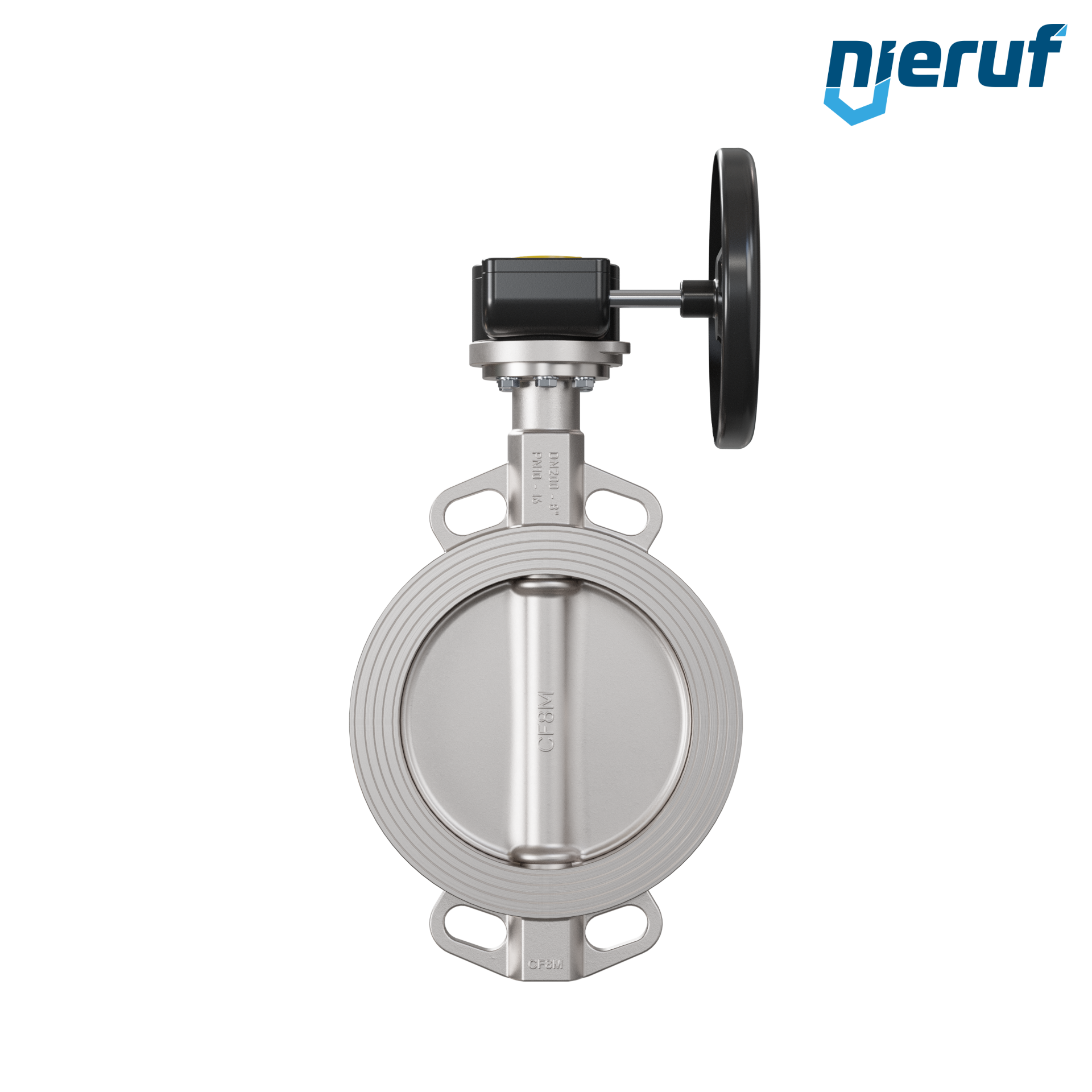 valvola a farfalla in acciaio inossidabile DN 200 PN16 AK08 metallo volantino
