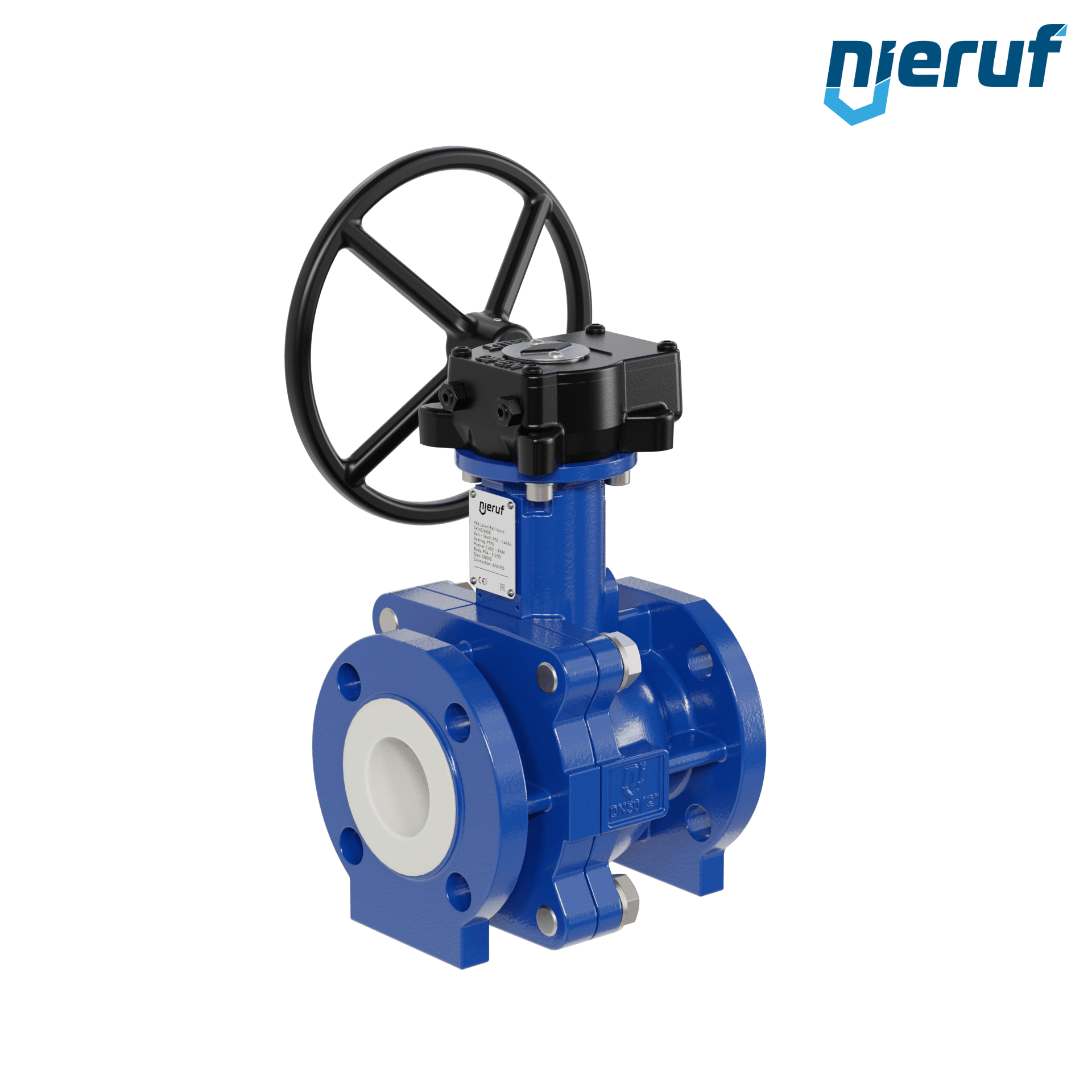 valvola a sfera flangiata PFA FK13 DN50 - 2" pollici ANSI 150 inghisa sferoidale 5.3103 con volantino manuale