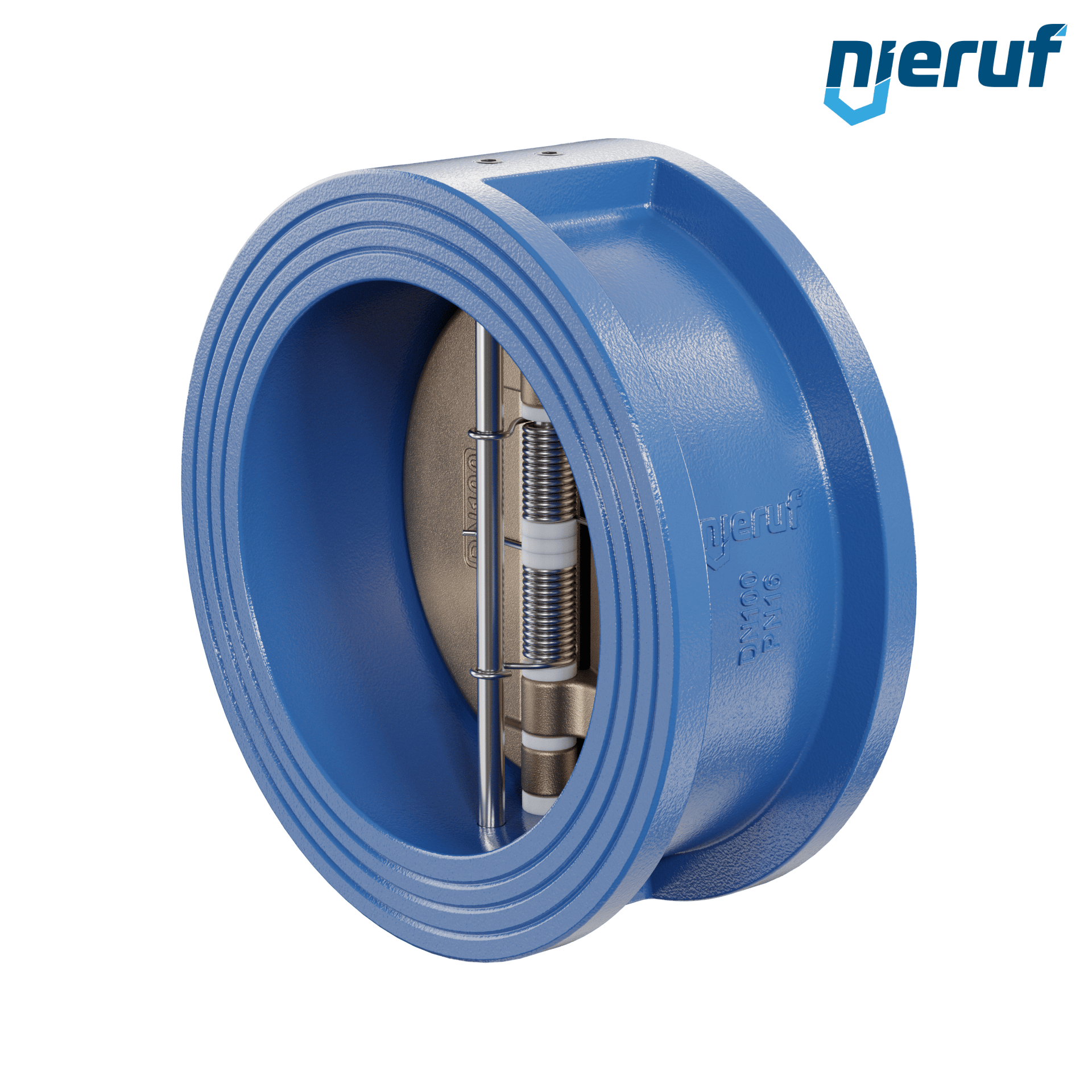 valvola di ritegno a doppio battente DN100 ANSI150 DR04 ANSI 150 GGG40 con rivestimento epossidico blu 180µm  NBR