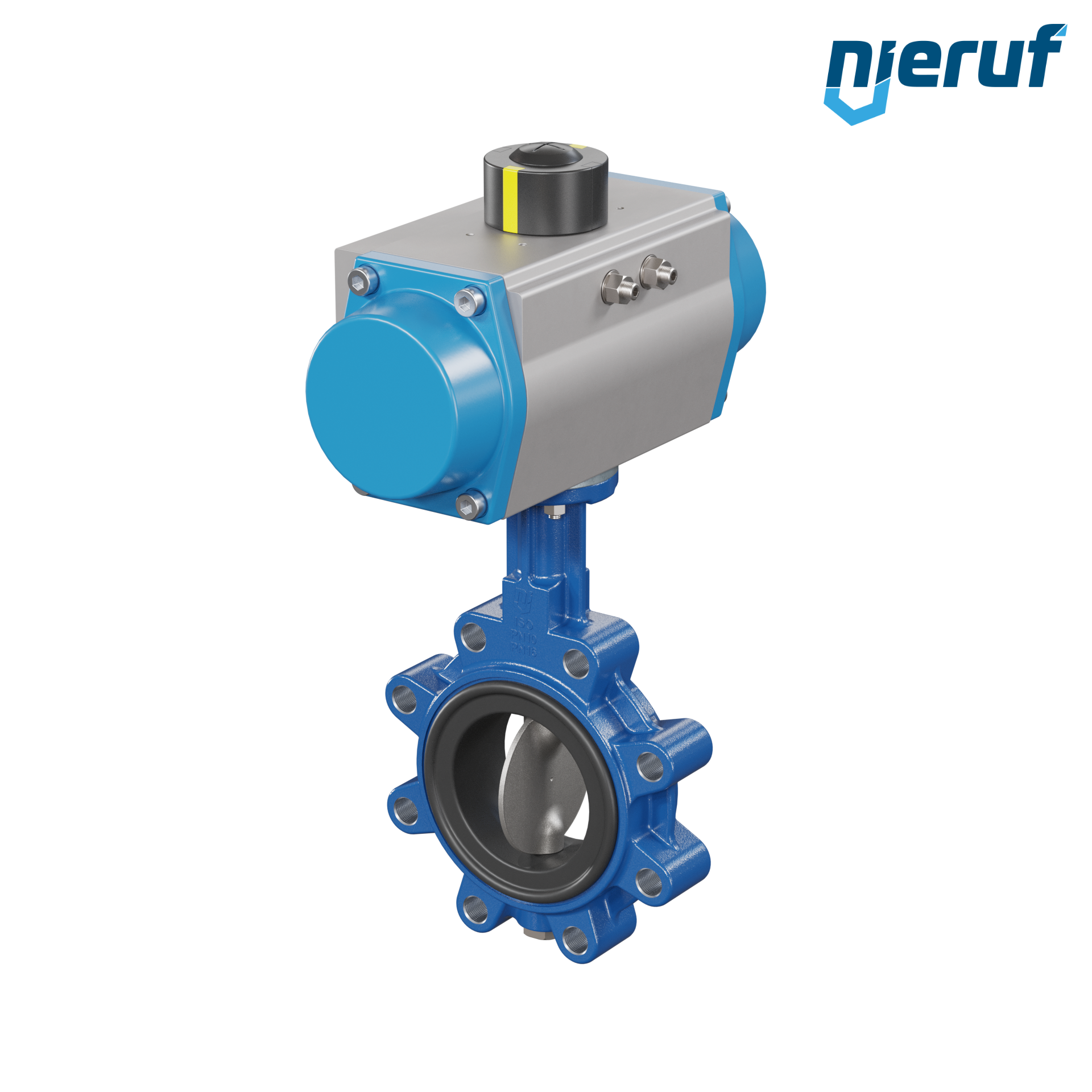 Butterfly valve DN 80 AK02 FPM pneumatic actuator single acting normally open