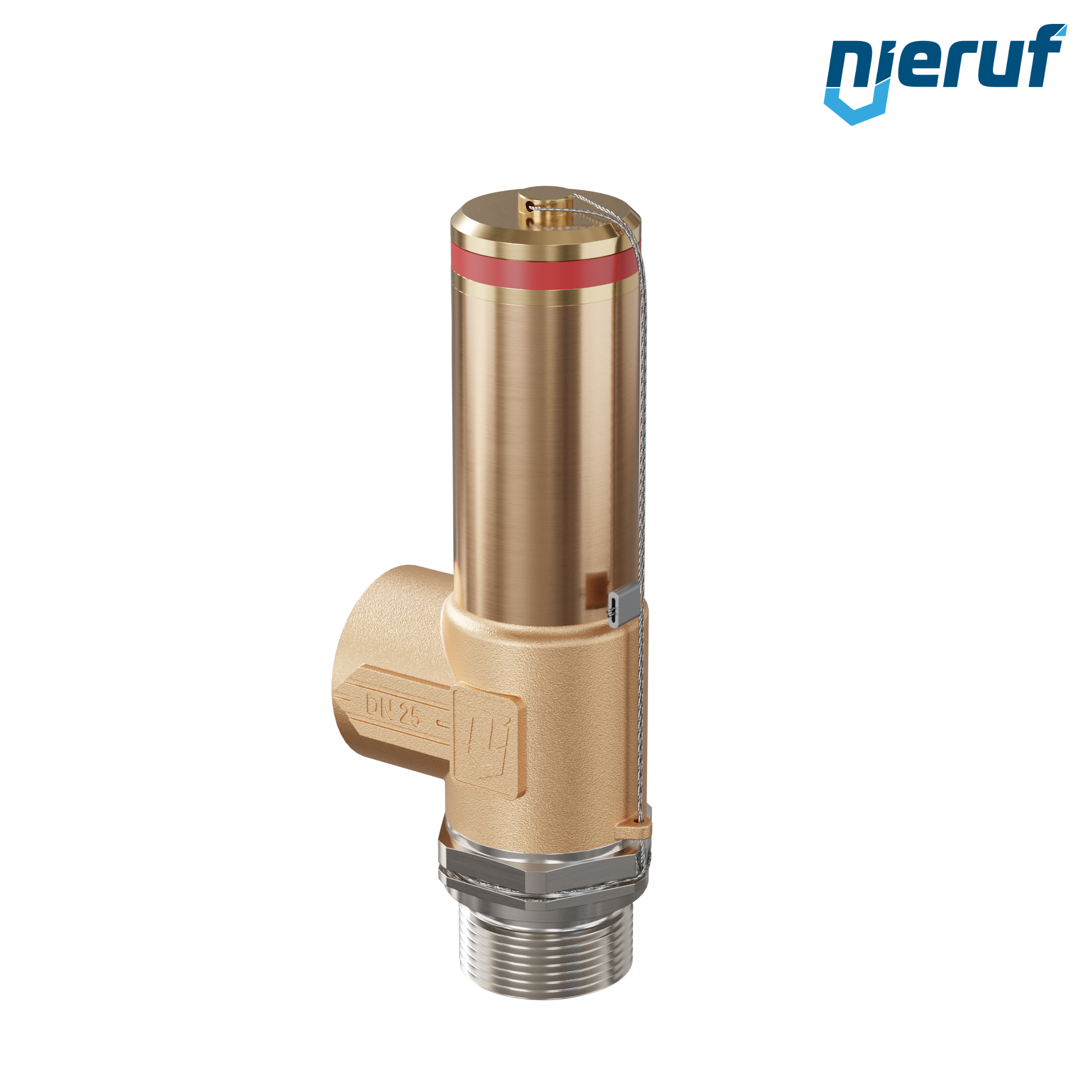 Kriogeniczny zawór bezpieczeństwa bez podnoszenia DN15 1" GZ x 1" GW SV18, stal nierdzewna & brąz PTFE