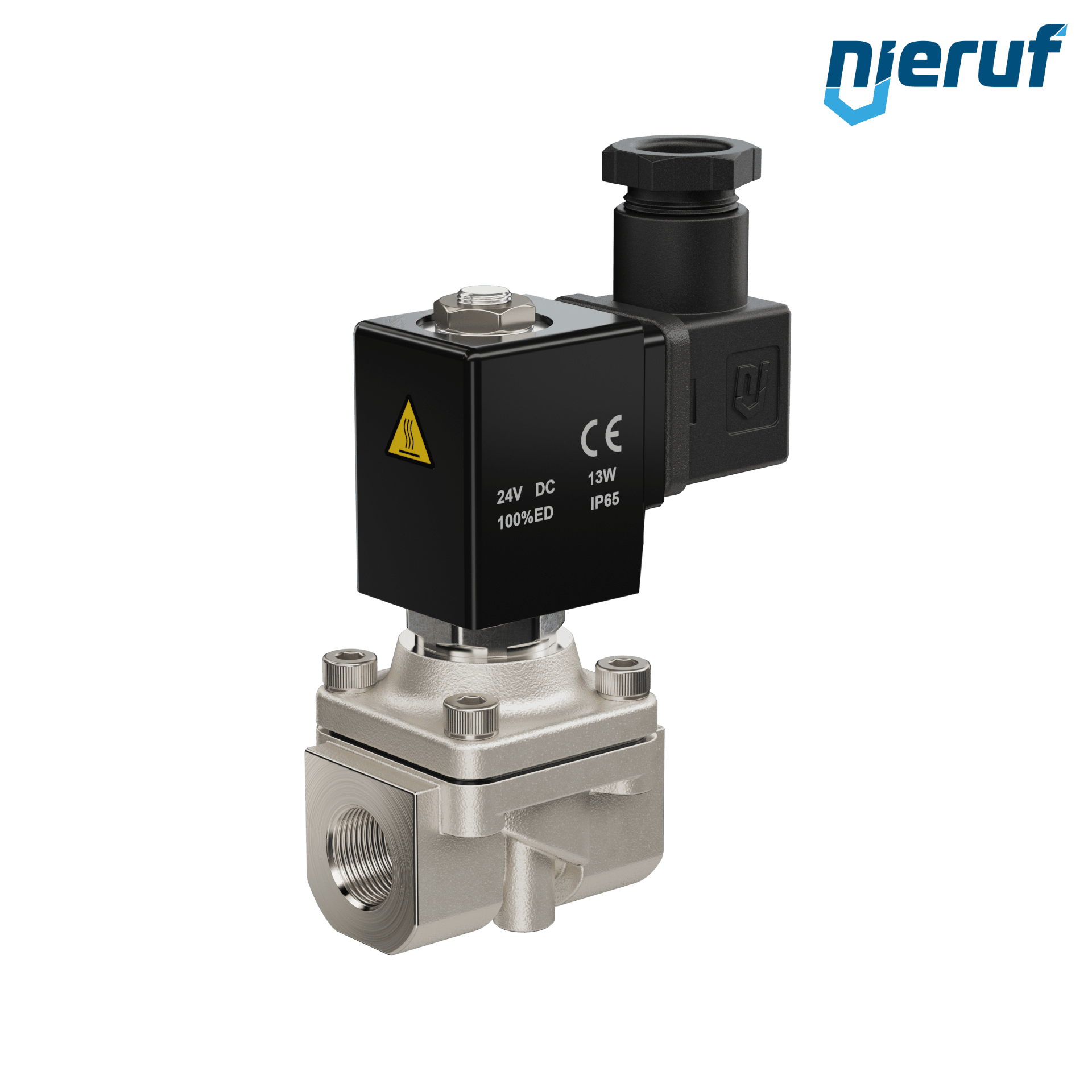 elettrovalvola G 3/8" pollici acciaio inossidabile EV07 FKM 24V DC
