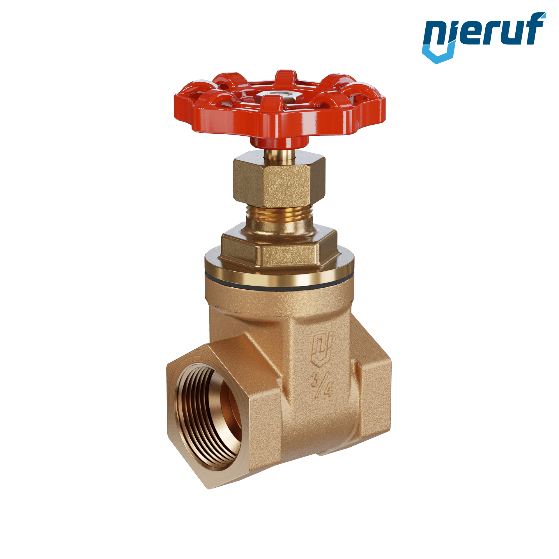 Valvola a ghigliottina filettata in bronzo AS07 DN20 - 3/4" PN16 EPDM