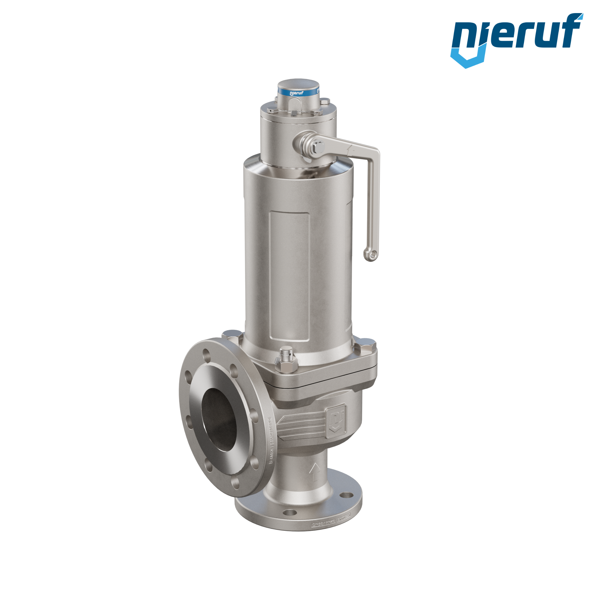 valvola di sicurezza flangiata a tenuta di gas DN50/DN80 SF07, acciaio, PTFE, dispositivo di sollevamento con leva