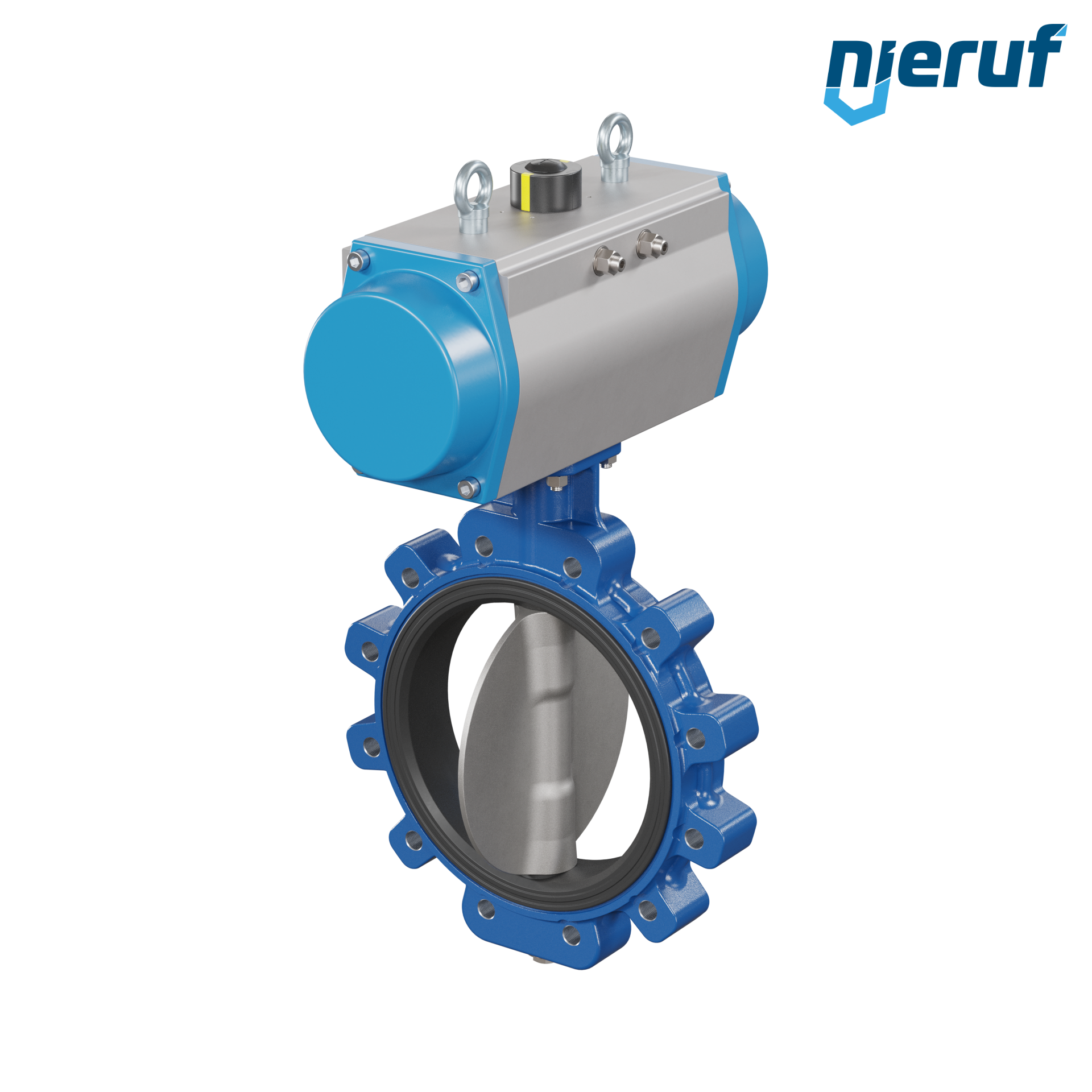 Butterfly valve DN 250 AK02 NBR-70-black DVGW gas pneumatic actuator single acting normally open