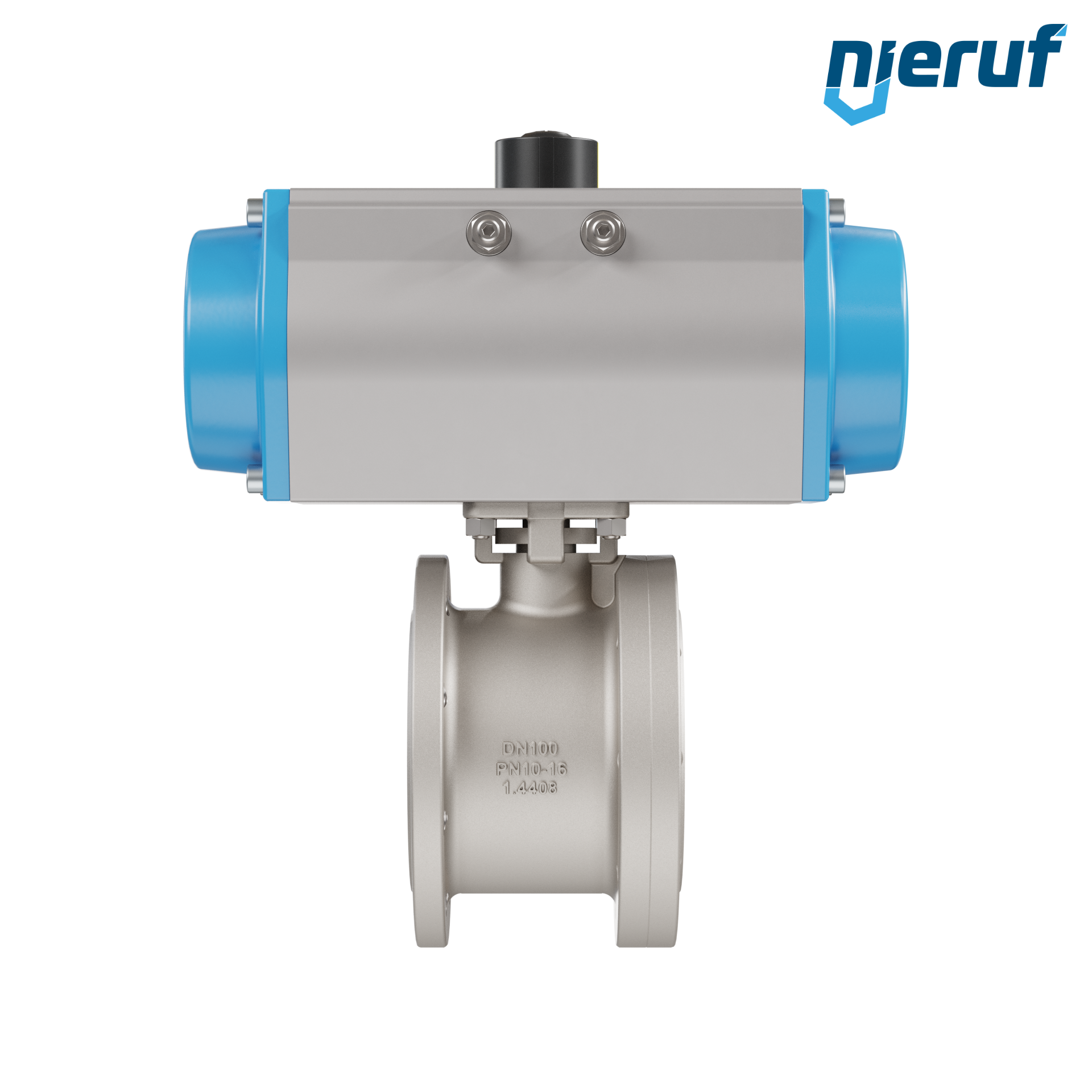 valvola a sfera flangiata dal design compatto DN100 PK07 azionamento rotativo pneumatico a semplice effetto apertura a molla