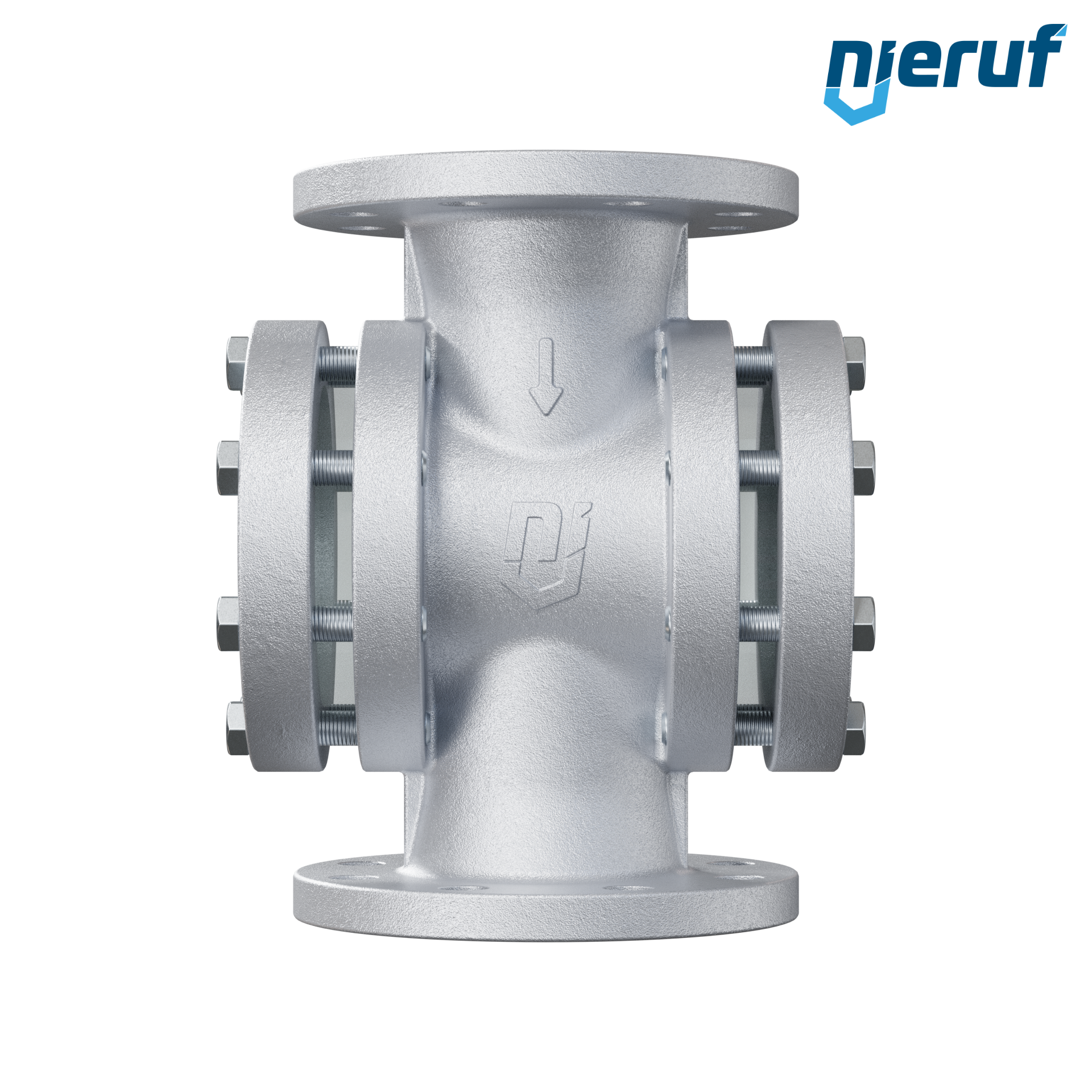 Specola visiva flangiata DN100 acciaio 1.0619 flangia PN40 vetro borosilicato versione con rotore in PTFE
