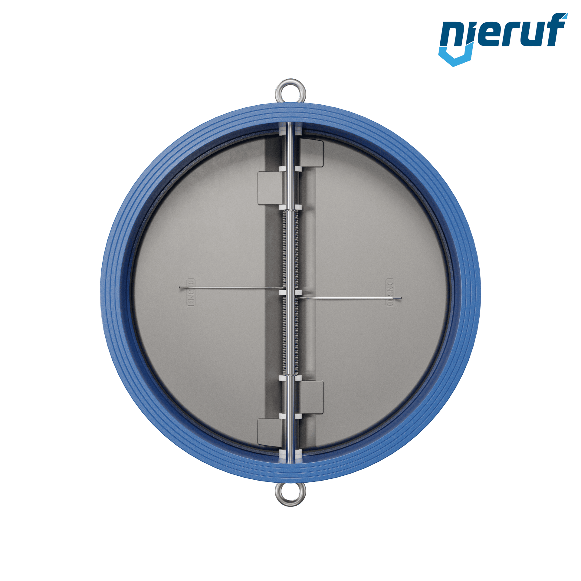 valvola di ritegno a doppio battente DN600 ANSI150 DR01 ANSI 150 GGG40 con rivestimento epossidico blu 180µm  NBR