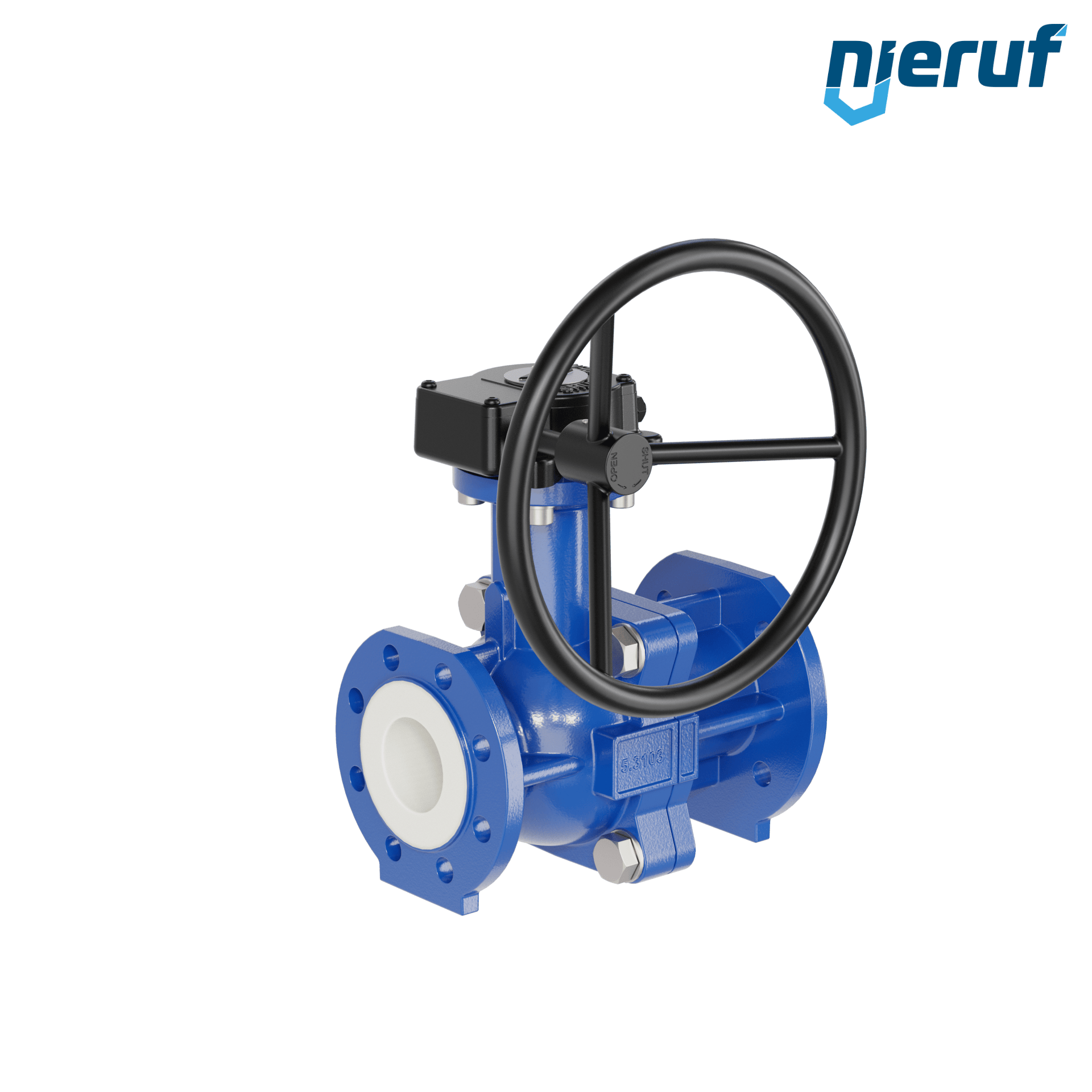 valvola a sfera flangiata PFA FK13 DN65 - 2 1/2" pollici PN10/16 in ghisa sferoidale 5.3103 con volantino manuale