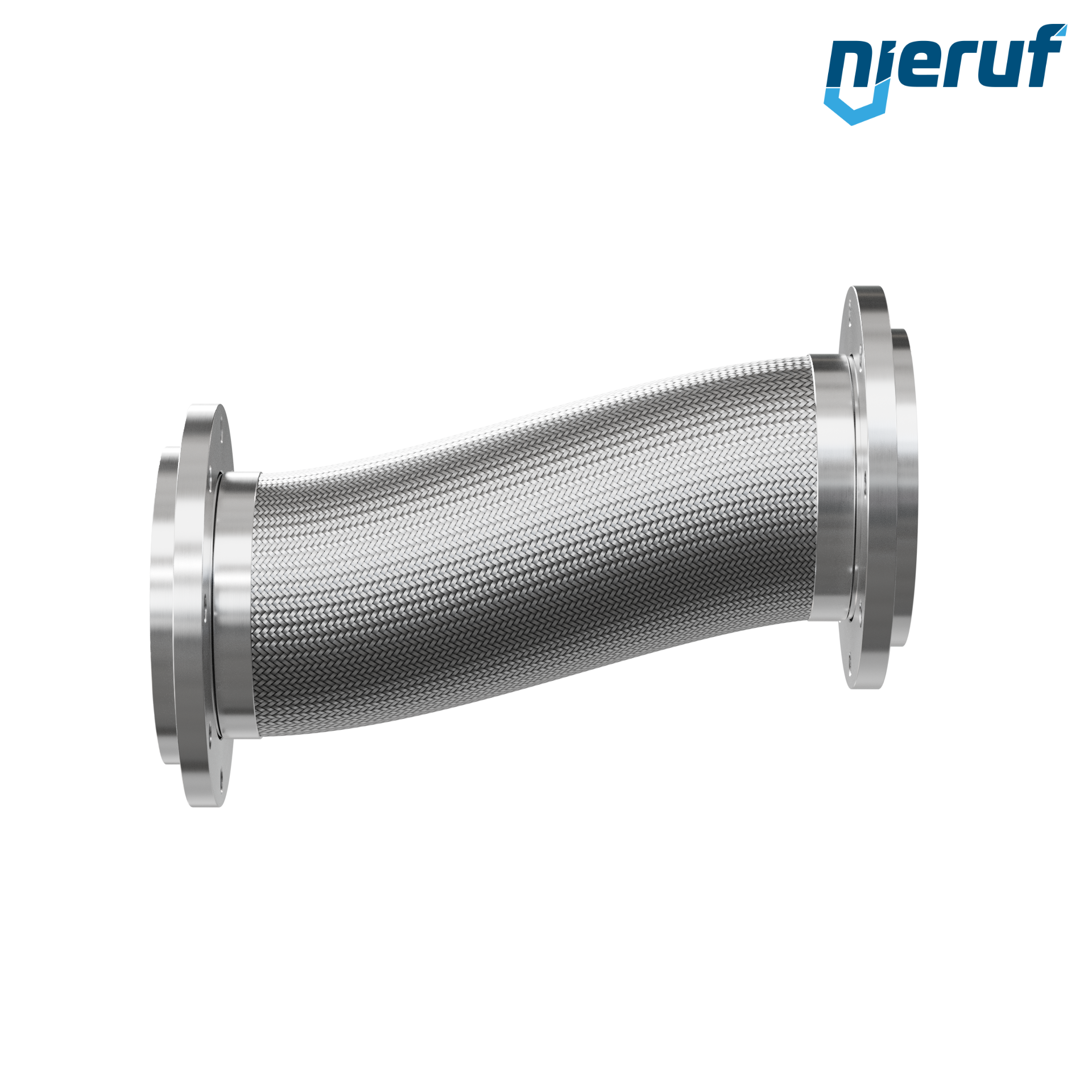 Tubo corrugato in acciaio inossidabile ES01 DN200 - 8" pollici con treccia singola e flangia girevole Lunghezza 1000 mm