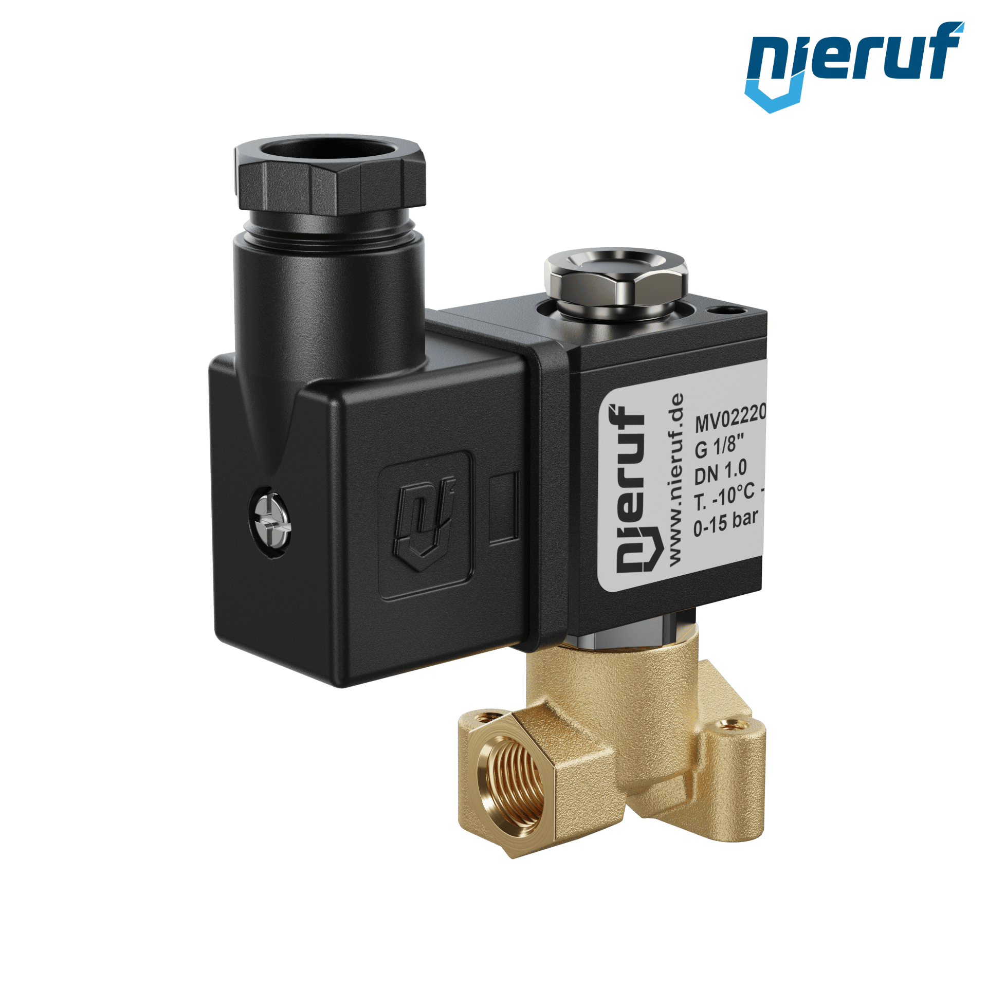 elettrovalvola DN 1,0 G 1/8" pollici ottone MV02 FKM 24V DC