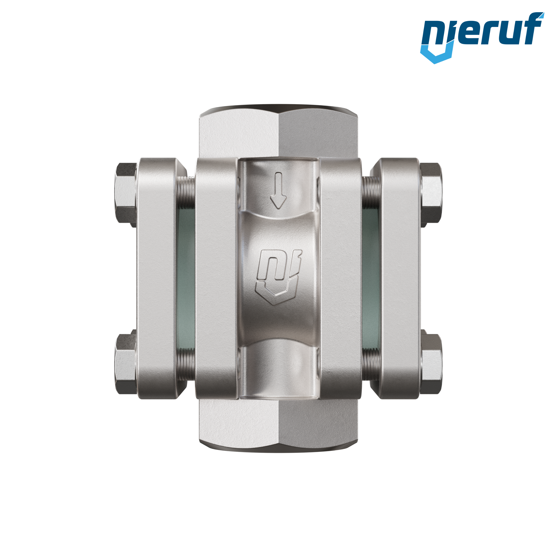 spia visiva / indicatore di flusso G 1 1/4" pollici acciaio inossidabile vetro borosilicato versione con rotore in PTFE