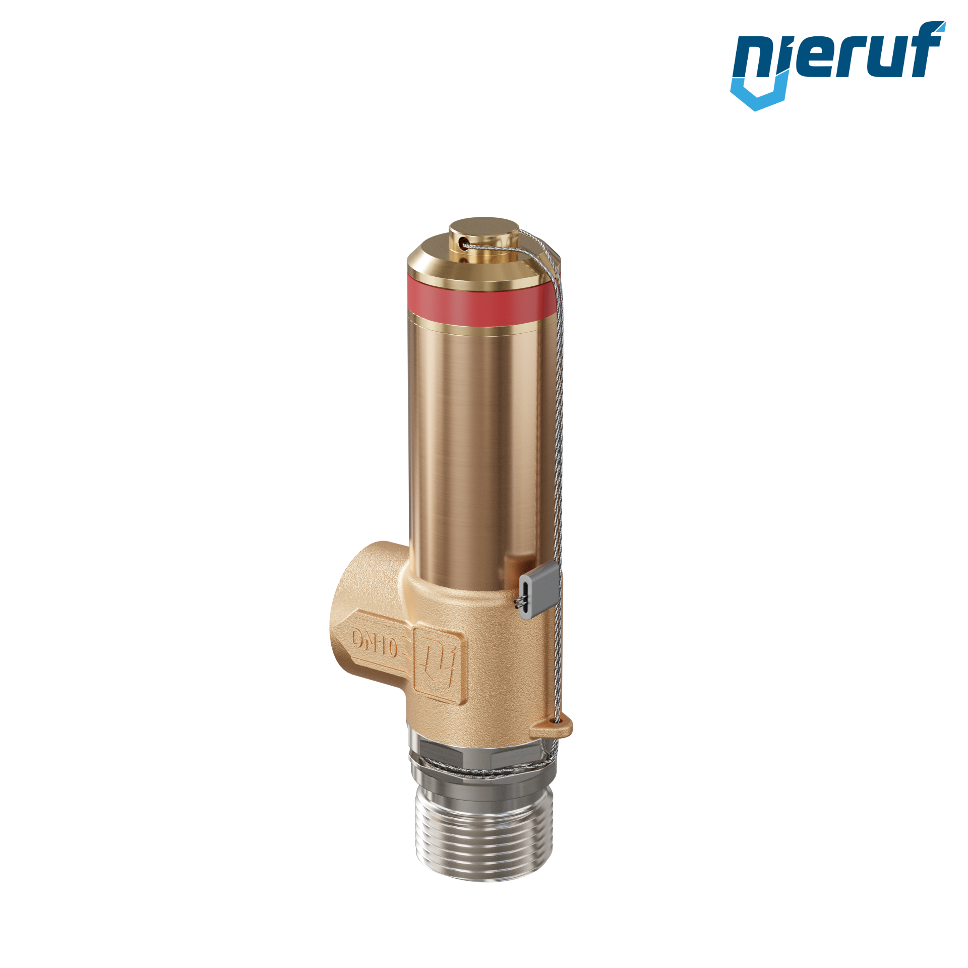 Kriogeniczny zawór bezpieczeństwa bez podnoszenia DN8 1/2" GZ x 3/8" GW SV18, stal nierdzewna & brąz PTFE