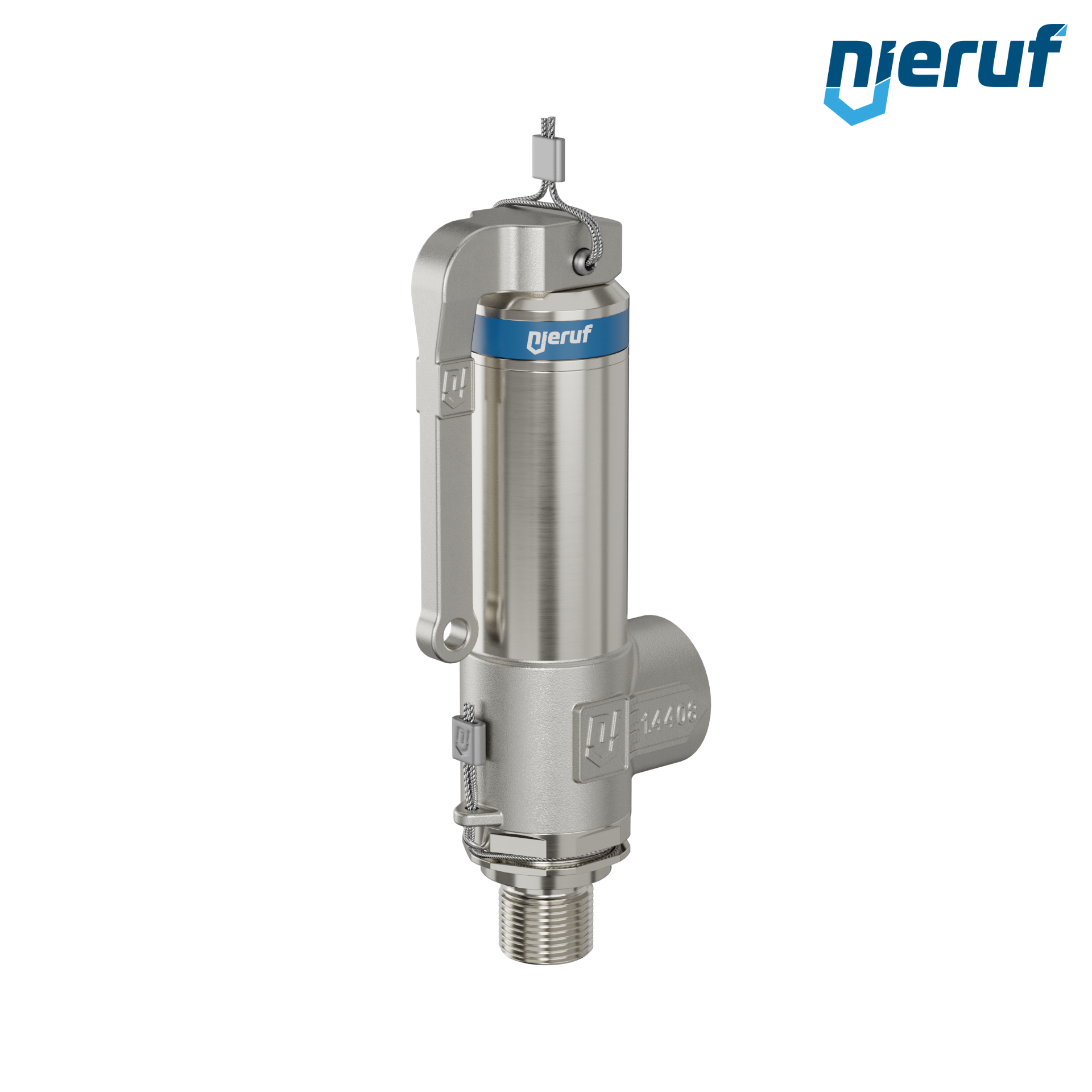 valvola di sicurezza criogenica DN8 1/4" M x 3/8" F SV14, acciaio inox PTFE, con leva