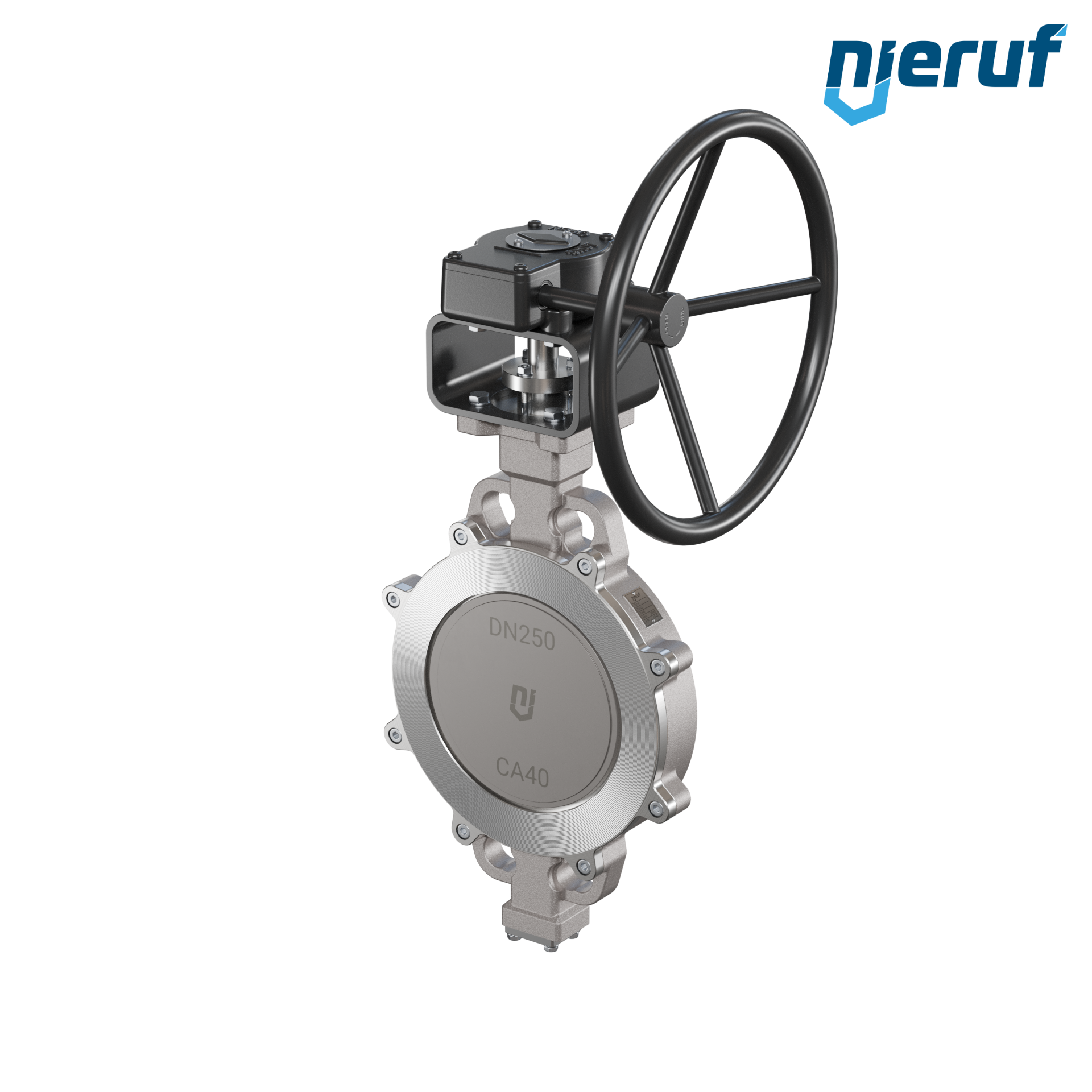 valvola a farfalla triplo eccentrico acciaio inox AK13 DN 250 PN10-40 ANSI150-300 volantino