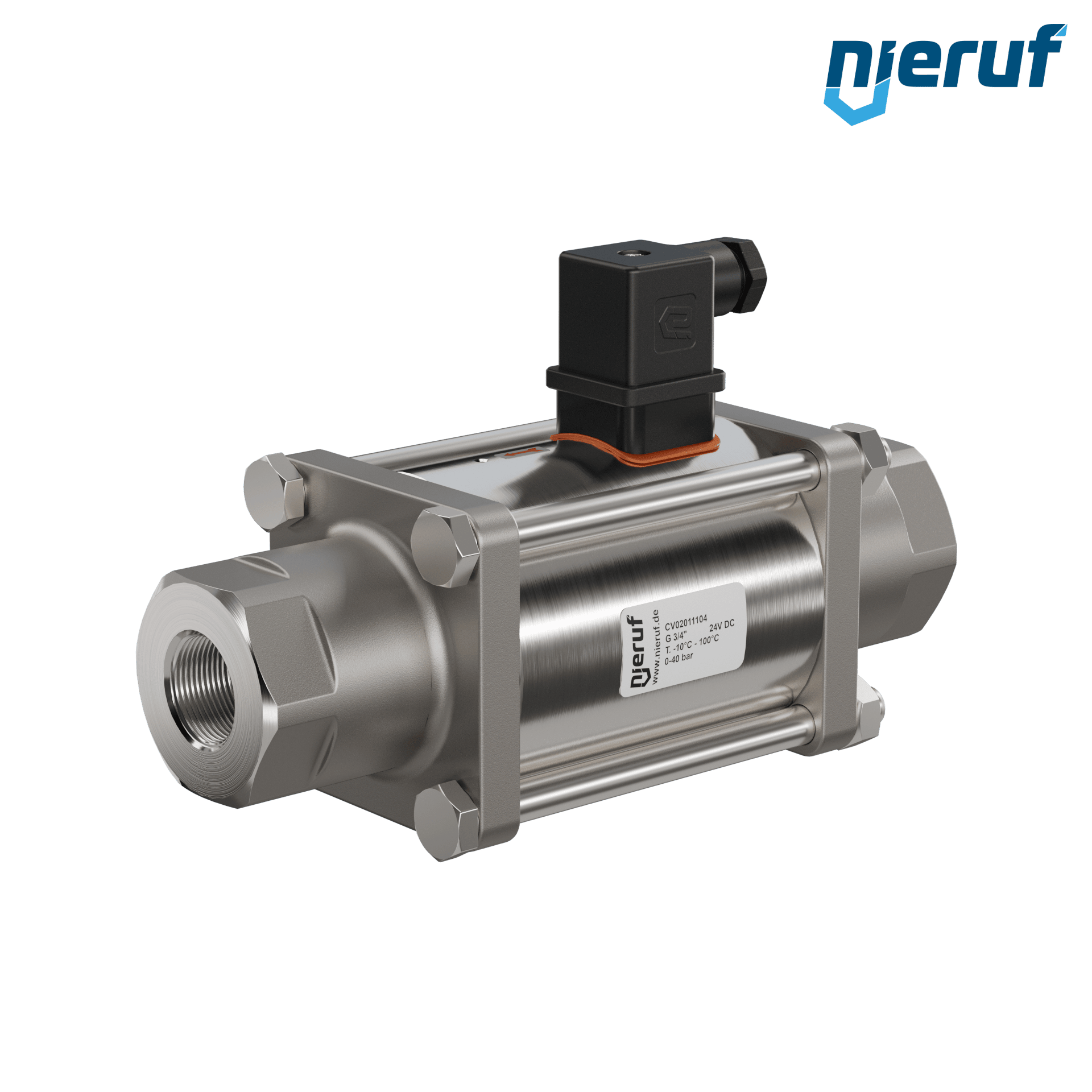 valvola coassiale 3/4" pollici filettatura interna - DN20 acciaio inossidabile 24V DC NO - per applicazione con acqua