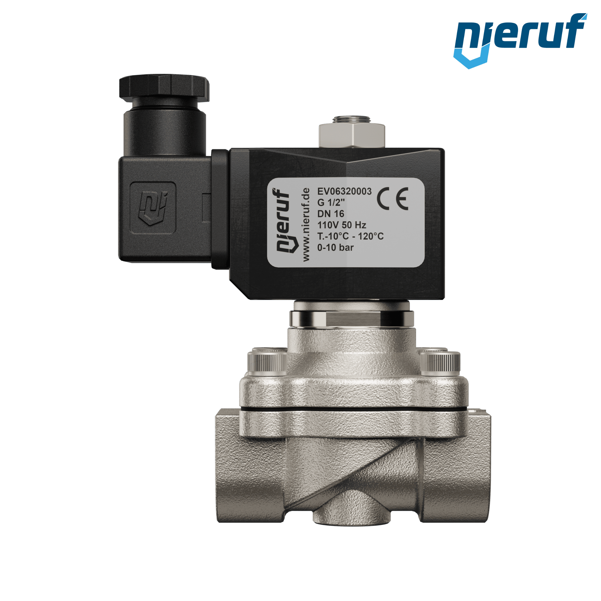 elettrovalvola DN16 G 1/2" pollici FKM 110V acciaio inossidabile 1.4308