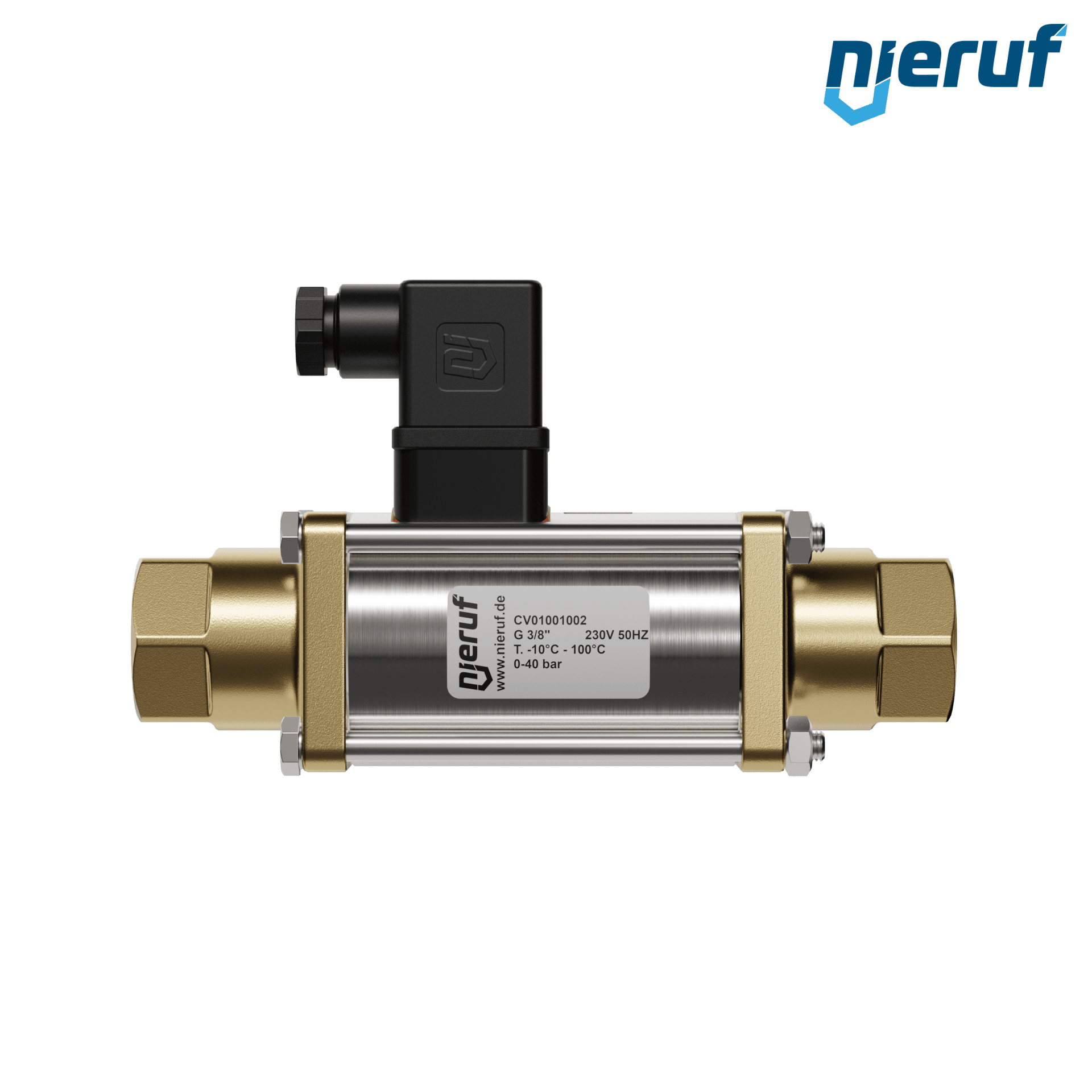 valvola coassiale 3/8" pollici filettatura interna - DN10 ottone 230V AC NC - per applicazione con acqua