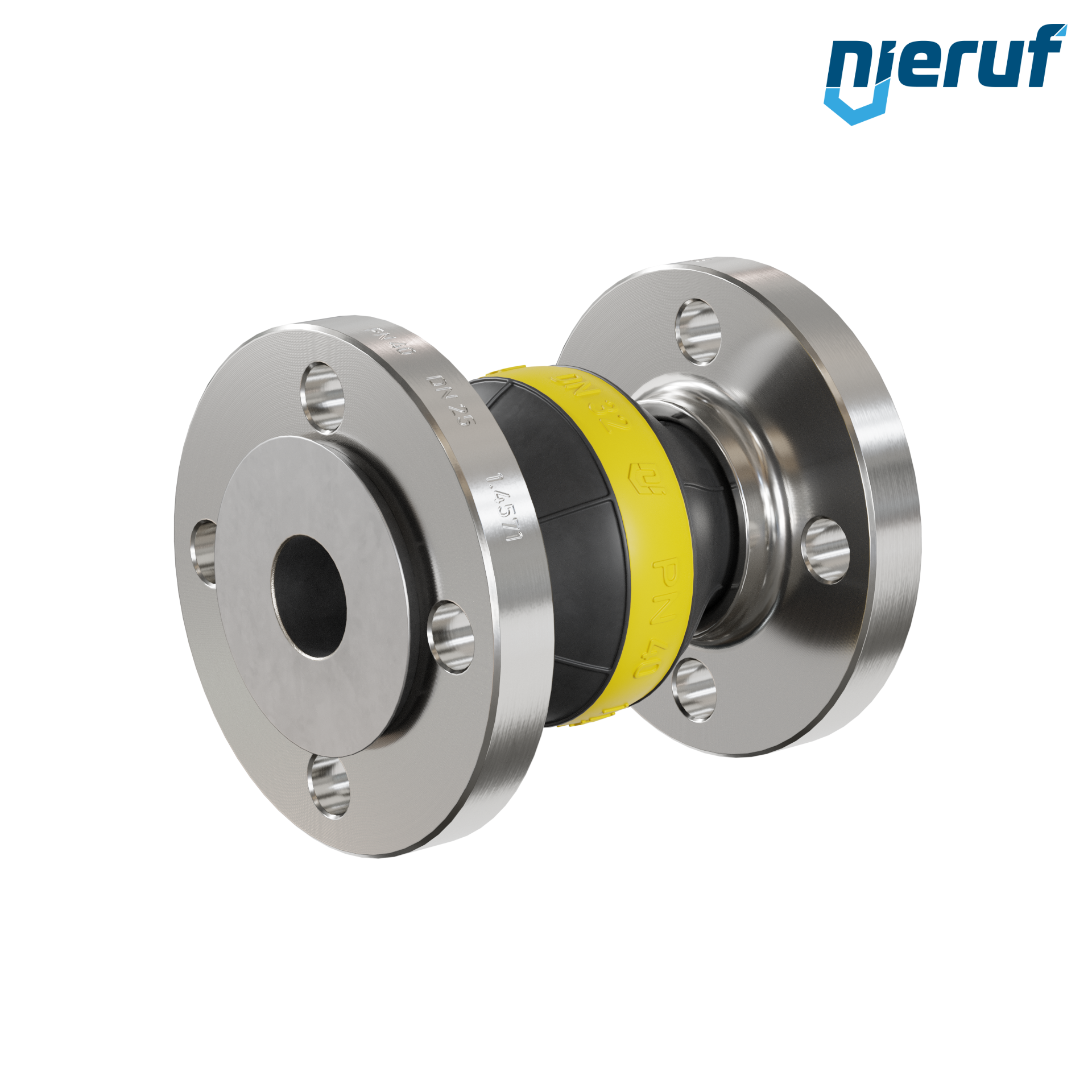 Compensatore piastra di rinforzo DN25 versione KP04 flange in acciaio inox NBR