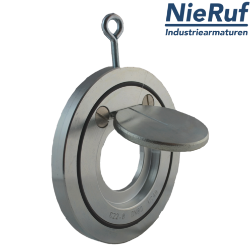 Zwischenflansch-Rückschlagklappe DN100 ZR02 ANSI 150 Edelstahl 1.4408 Metall