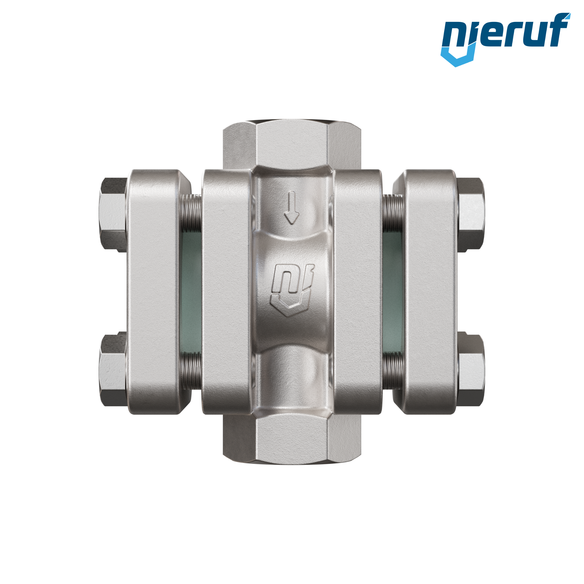 spia visiva / indicatore di flusso G 1/4" pollici acciaio inossidabile vetro borosilicato versione con rotore in PTFE