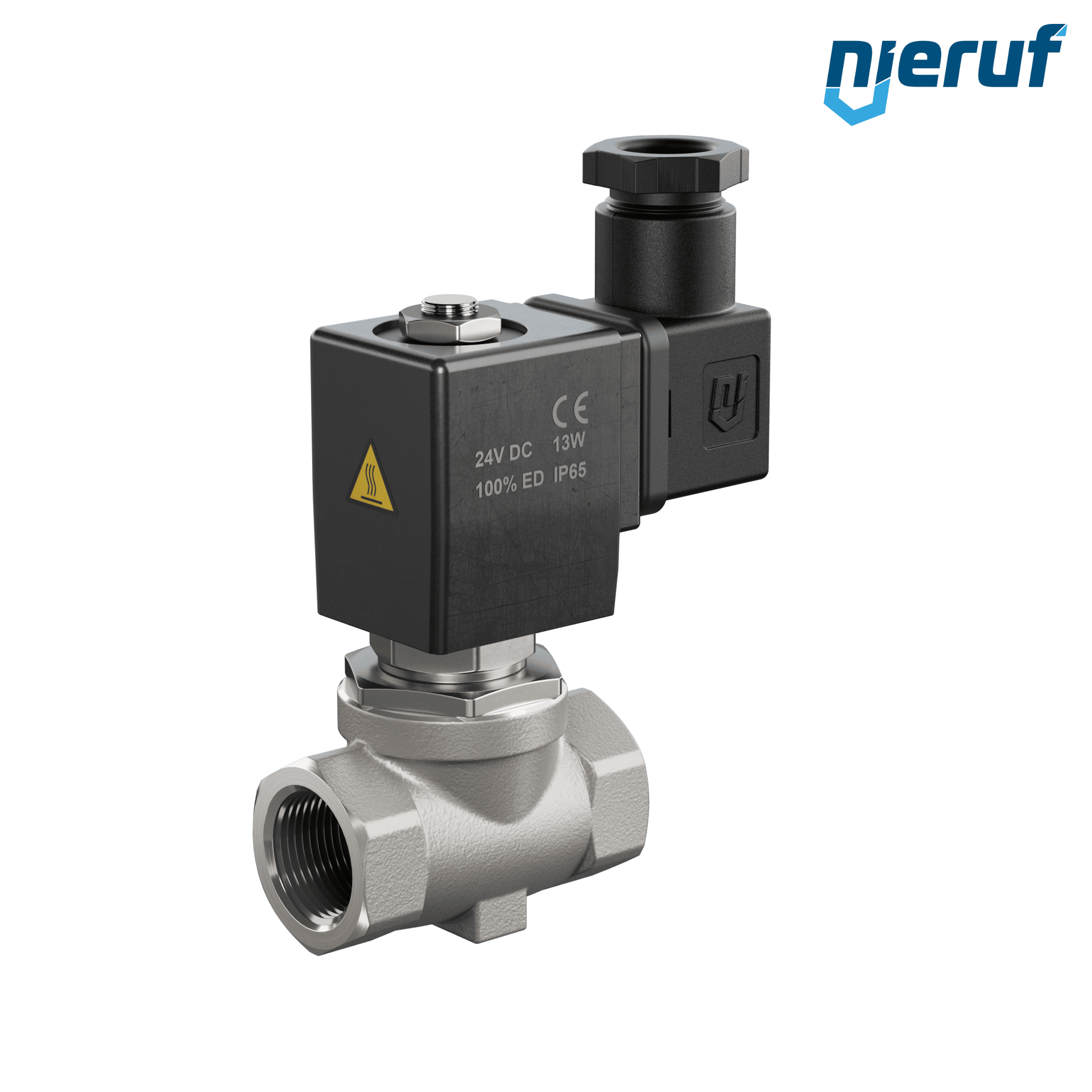 elettrovalvola a membrana G 3/8" pollici acciaio inossidabile EV04 FKM 24V DC