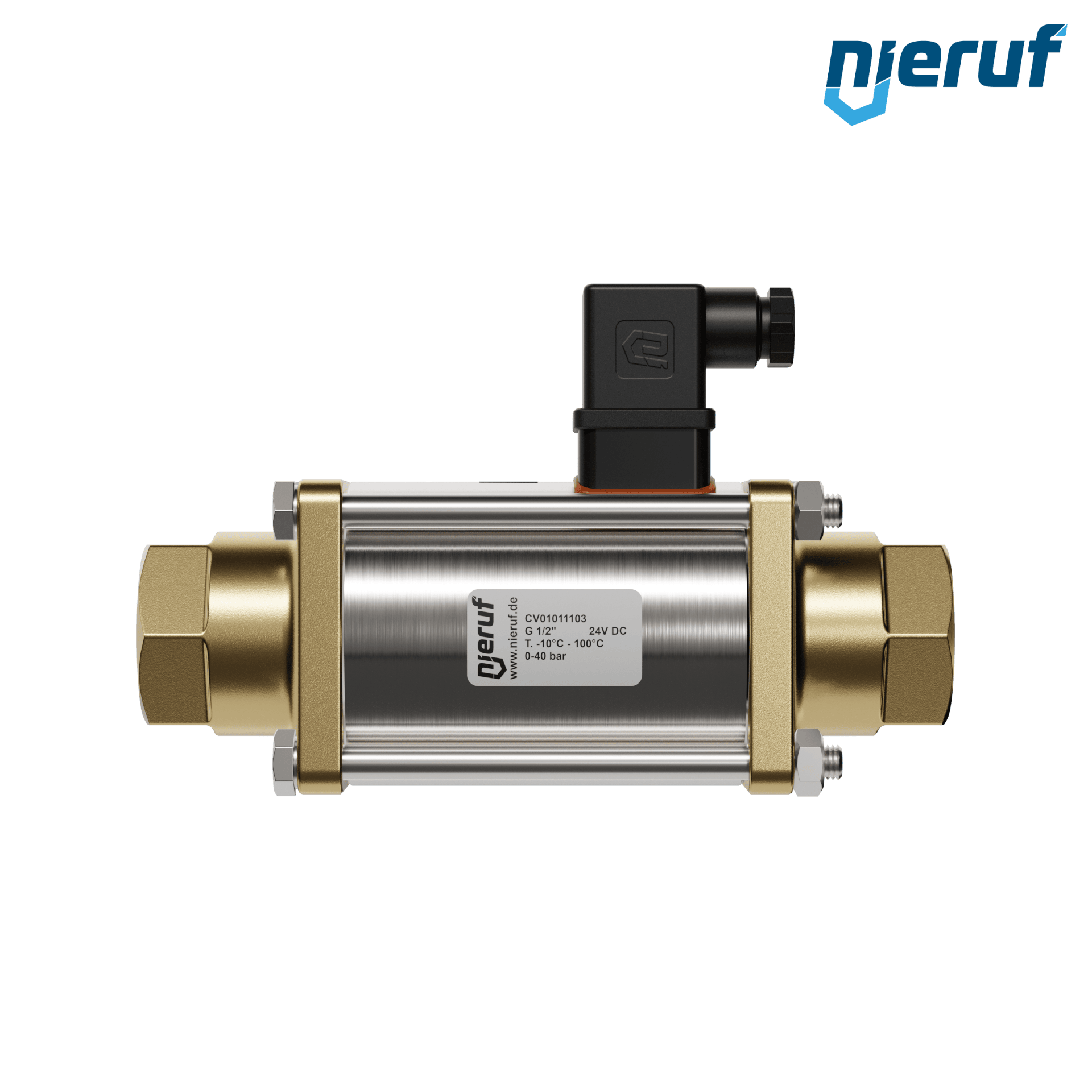 valvola coassiale 1/2" pollici filettatura interna - DN15 ottone 24V DC NO - per applicazione con acqua