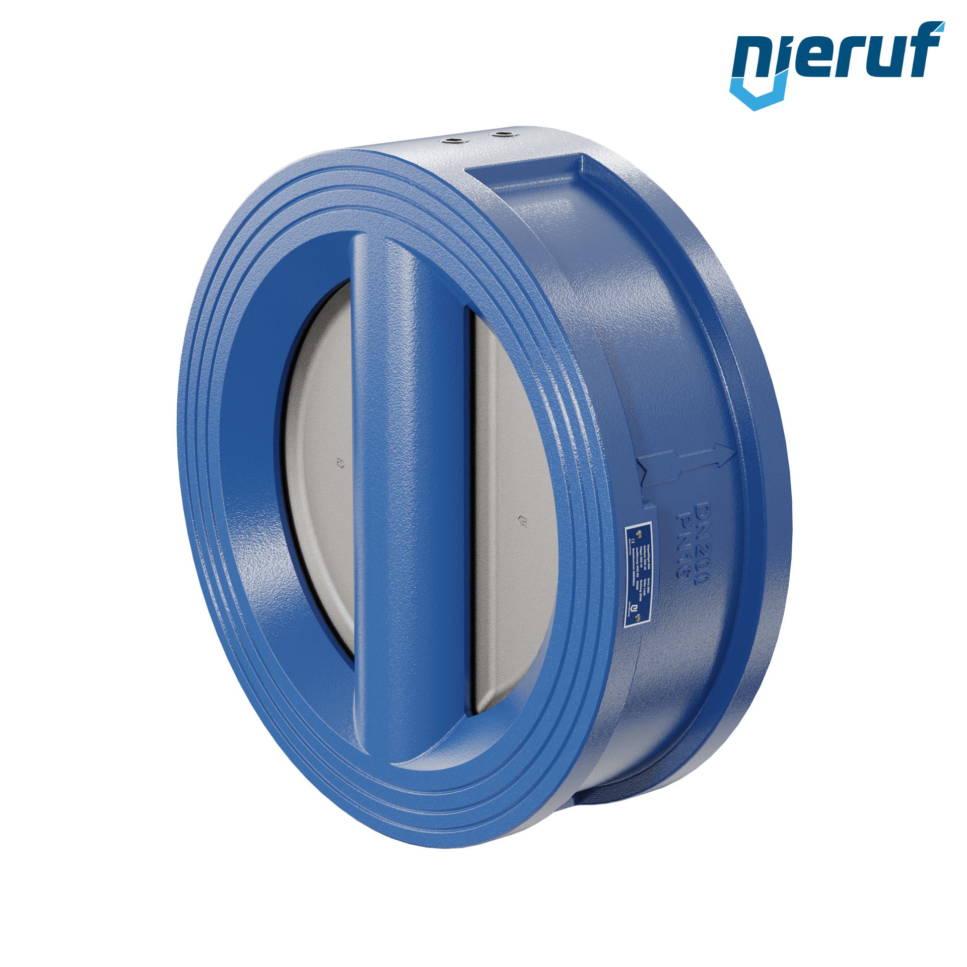 valvola di ritegno a doppio battente DN200 ANSI150 DR01 ANSI 150 GGG40 con rivestimento epossidico blu 180µm  EPDM
