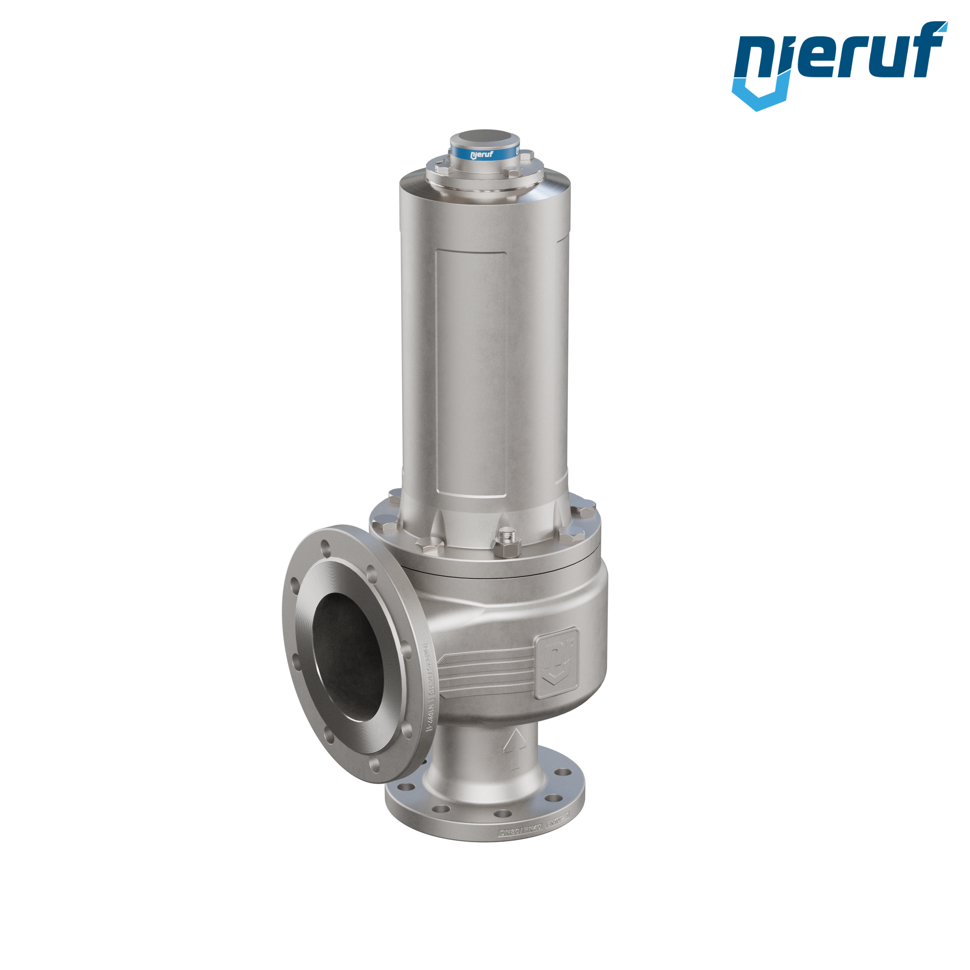 valvola di sicurezza flangiata DN80/DN125 SF04, acciaio inox 1.4408 PTFE, senza dispositivo di sollevamento