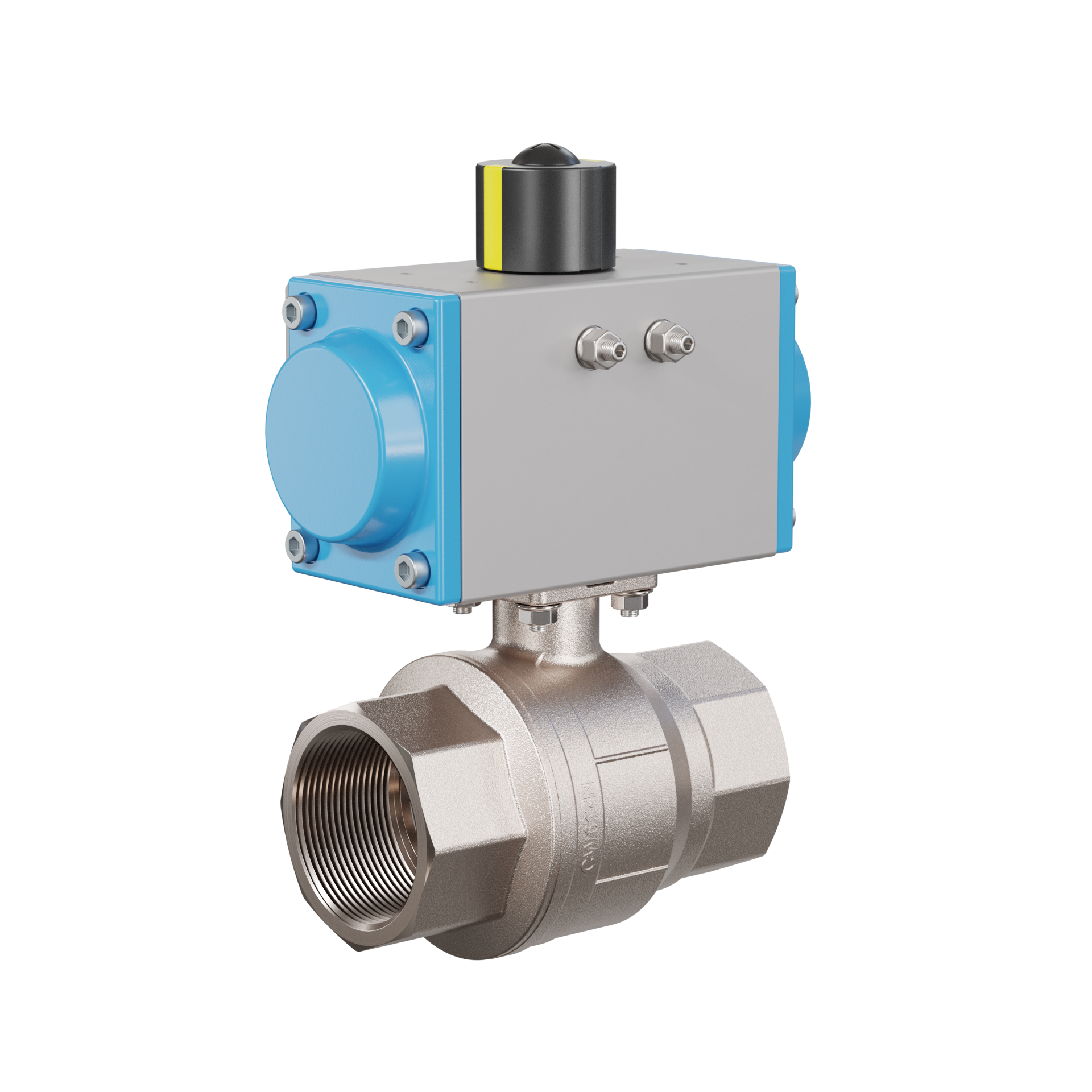 valvola a sfera automatica con manicotto DN50 - 2" pollici azionamento rotativo pneumatico a doppio effetto PK01