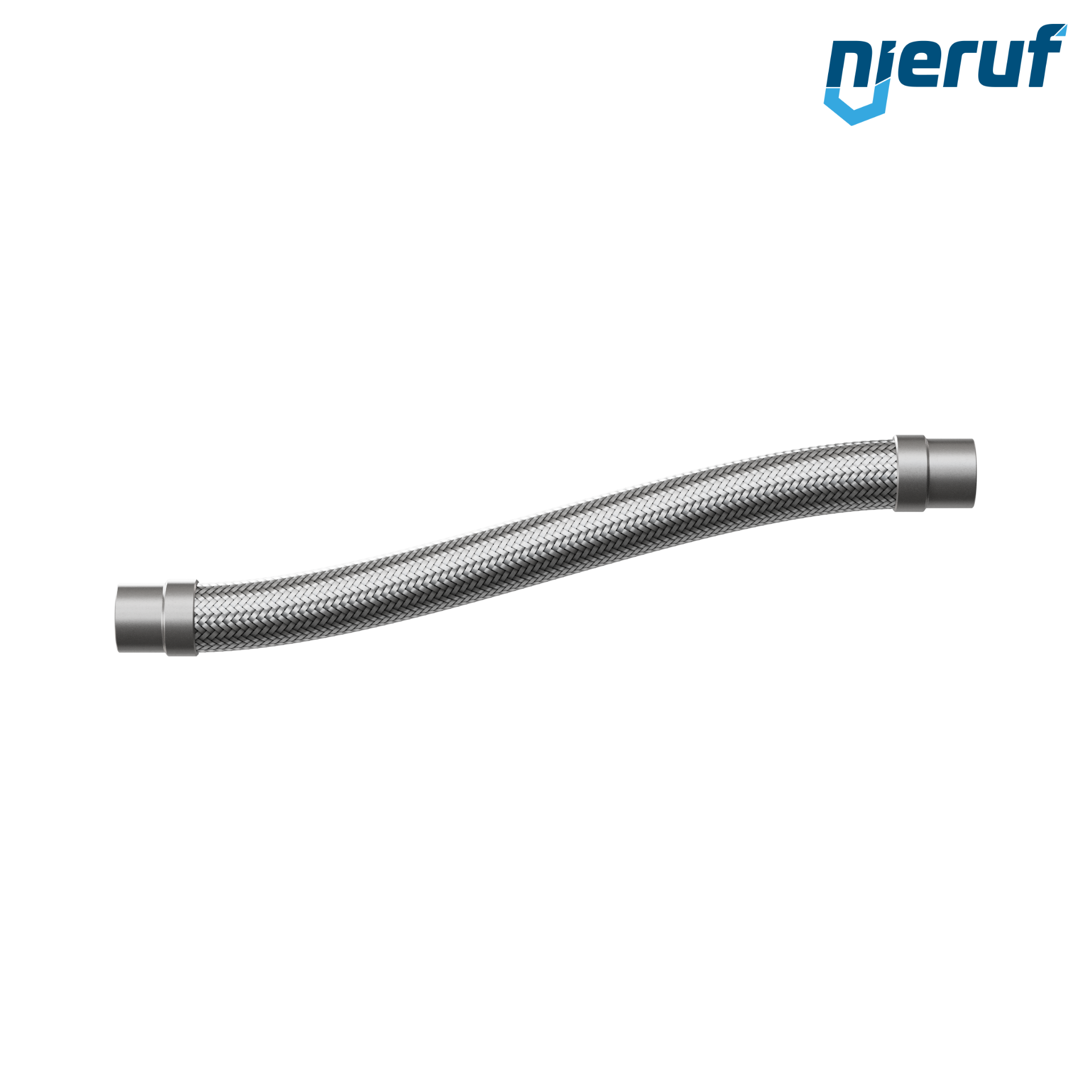 Tubo corrugato in acciaio inossidabile ES01 DN40 - 48.3 mm con treccia singola e estremità a saldare Lunghezza 1000 mm