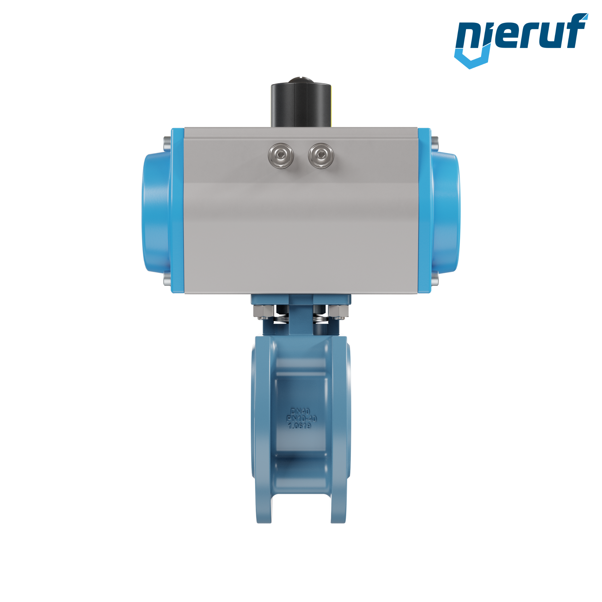 valvola a sfera flangiata dal design compatto DN40 PK06 azionamento rotativo pneumatico a semplice effetto apertura a molla