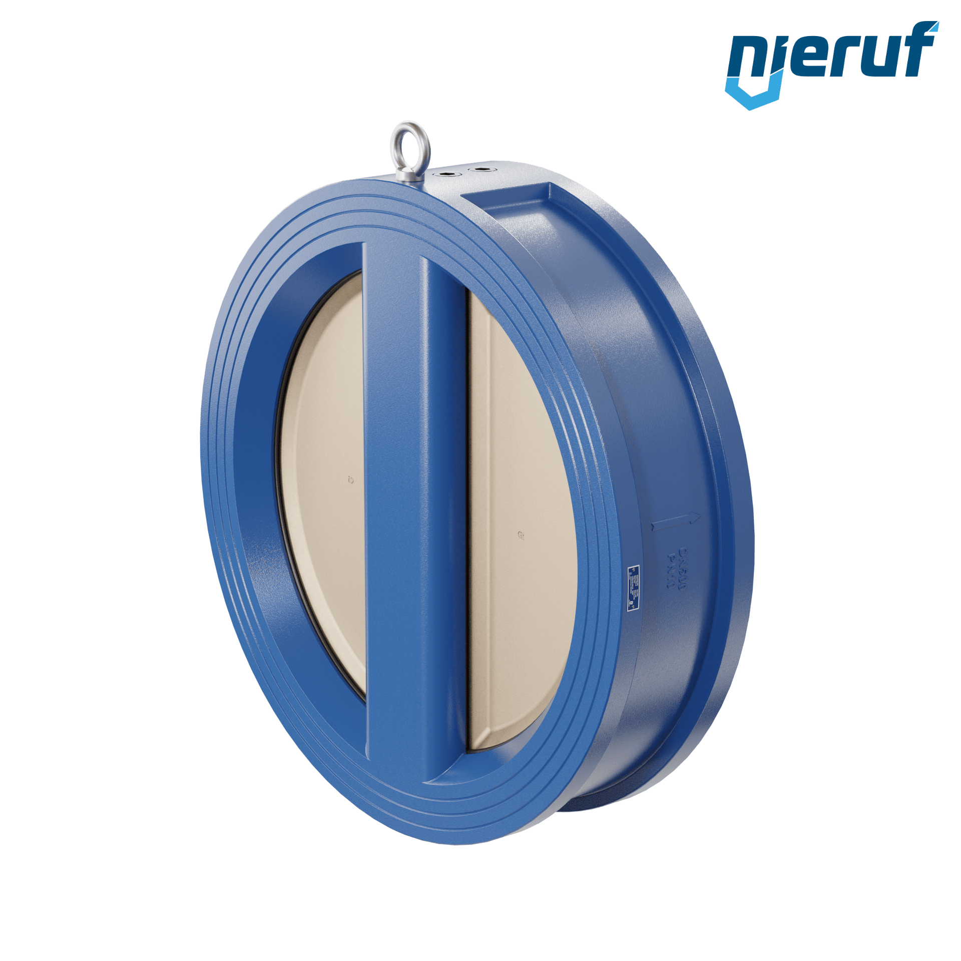valvola di ritegno a doppio battente DN500 ANSI150 DR04 ANSI 150 GGG40 con rivestimento epossidico blu 180µm  EPDM