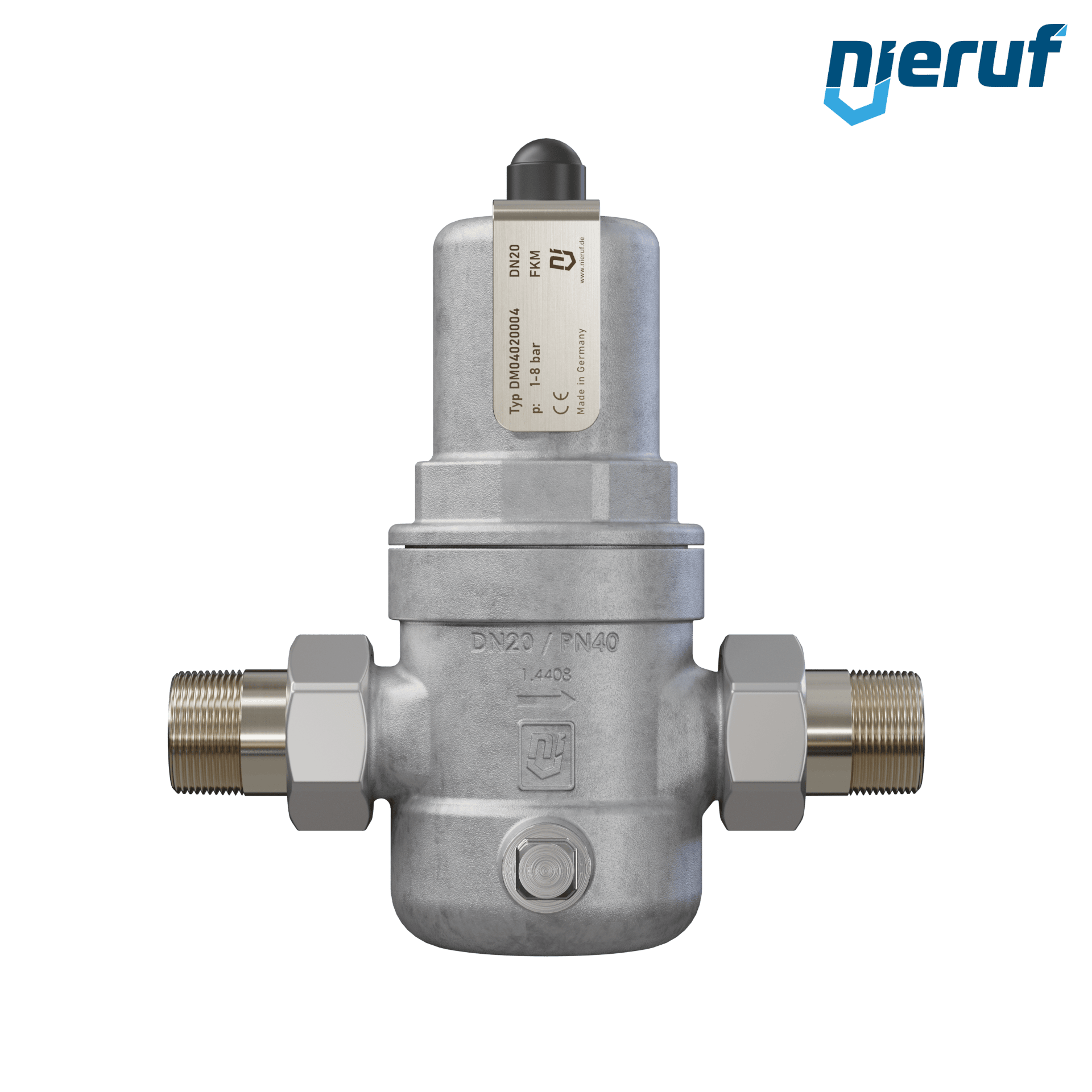 riduttore di pressione 3/4" pollici filettatura maschio DM04 acciaio inossidabile FKM 1.0 - 8.0 bar
