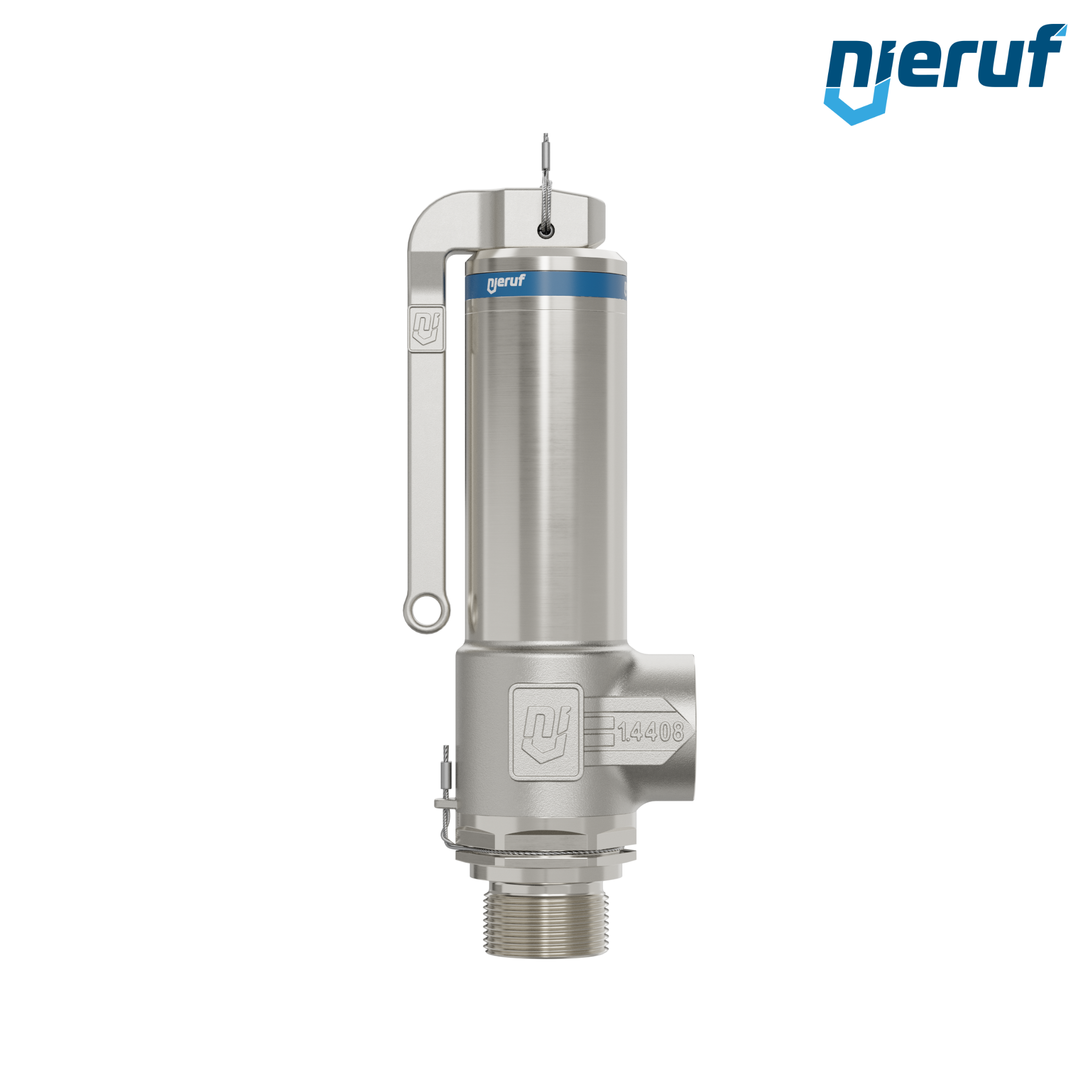 valvola di sicurezza criogenica DN15 3/4" M x 3/4" F SV14, acciaio inox PTFE, con leva