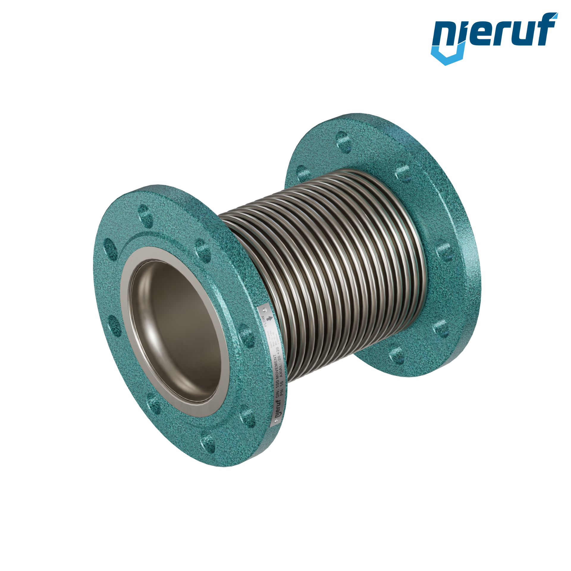 Giunto di dilatazione assiale DN100 modello KP03 flange acciaio manicotto acciaio inox