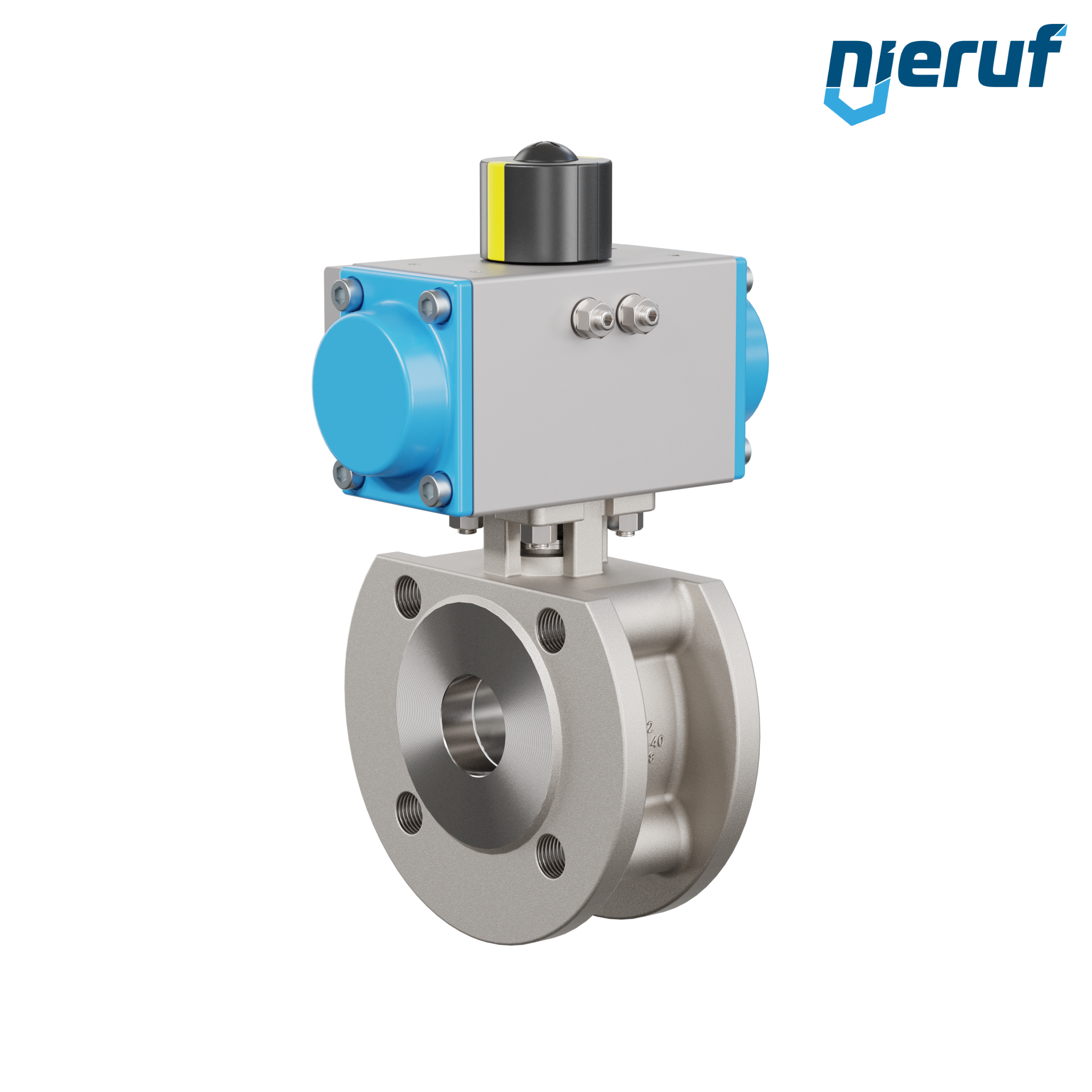 valvola a sfera flangiata dal design compatto DN32 PK07 azionamento rotativo pneumatico a doppio effetto