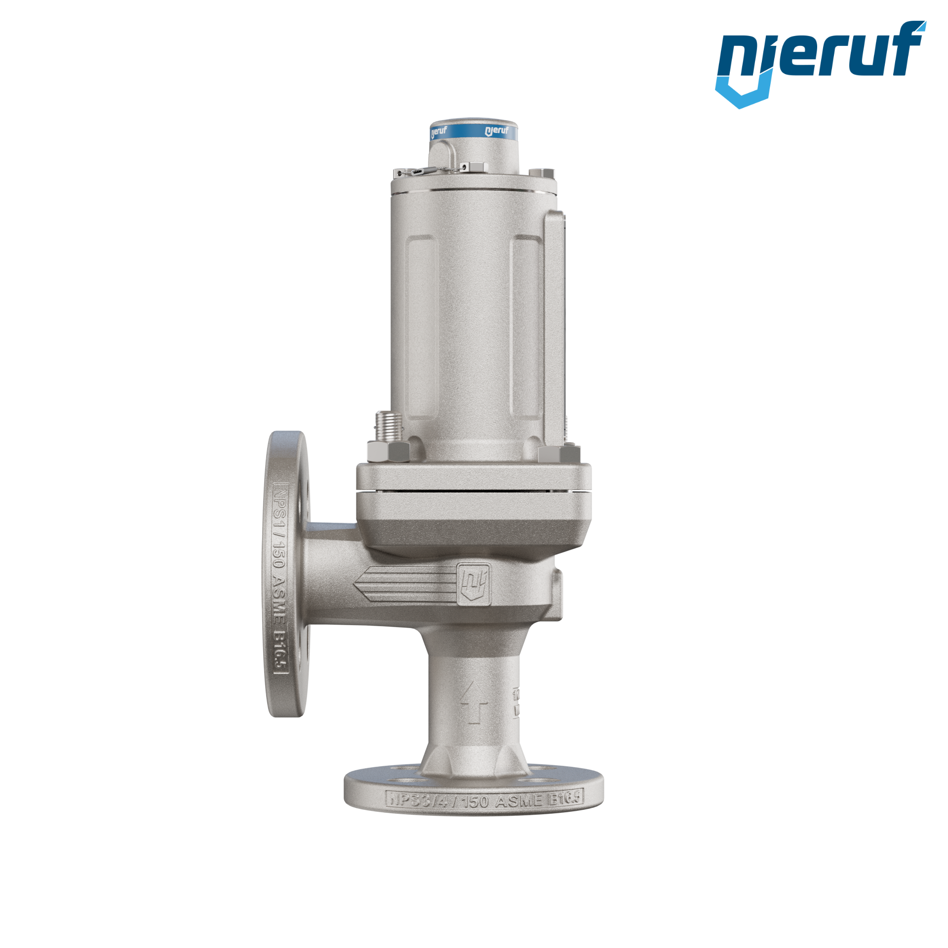 valvola di sicurezza flangiata ASME fluidi liquidi a tenuta di gas ANSI 150 DN15 3/4" x 1" SF07, acciaio, FFKM, senza dispositivo di sollevamento